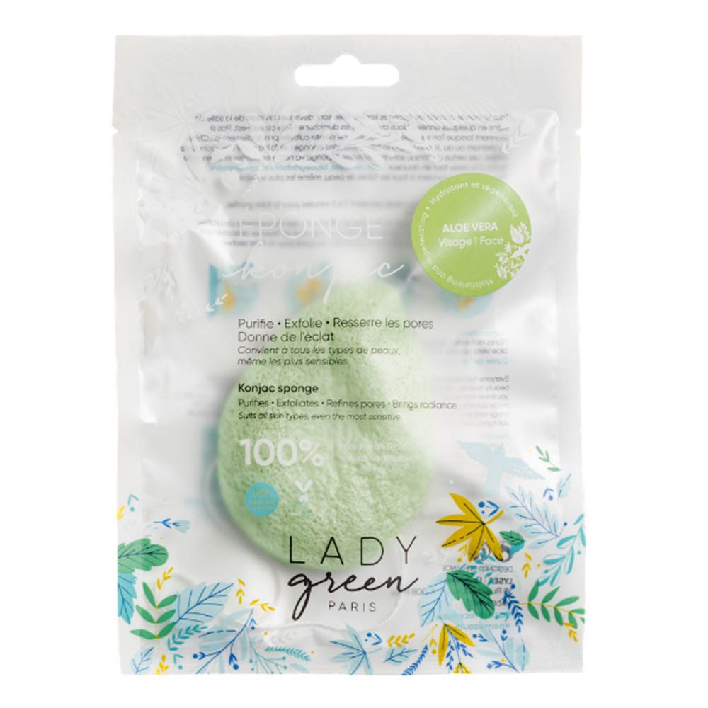 LADY GREEN PARIS Gesichtsschwamm Konjac Sponge - Aloe Vera