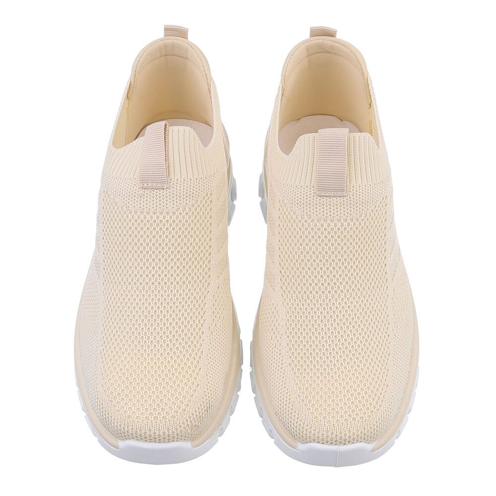 Ital-Design Damen Low-Top Freizeit Sneaker (86188319) Flach Sneakers Low in Beige