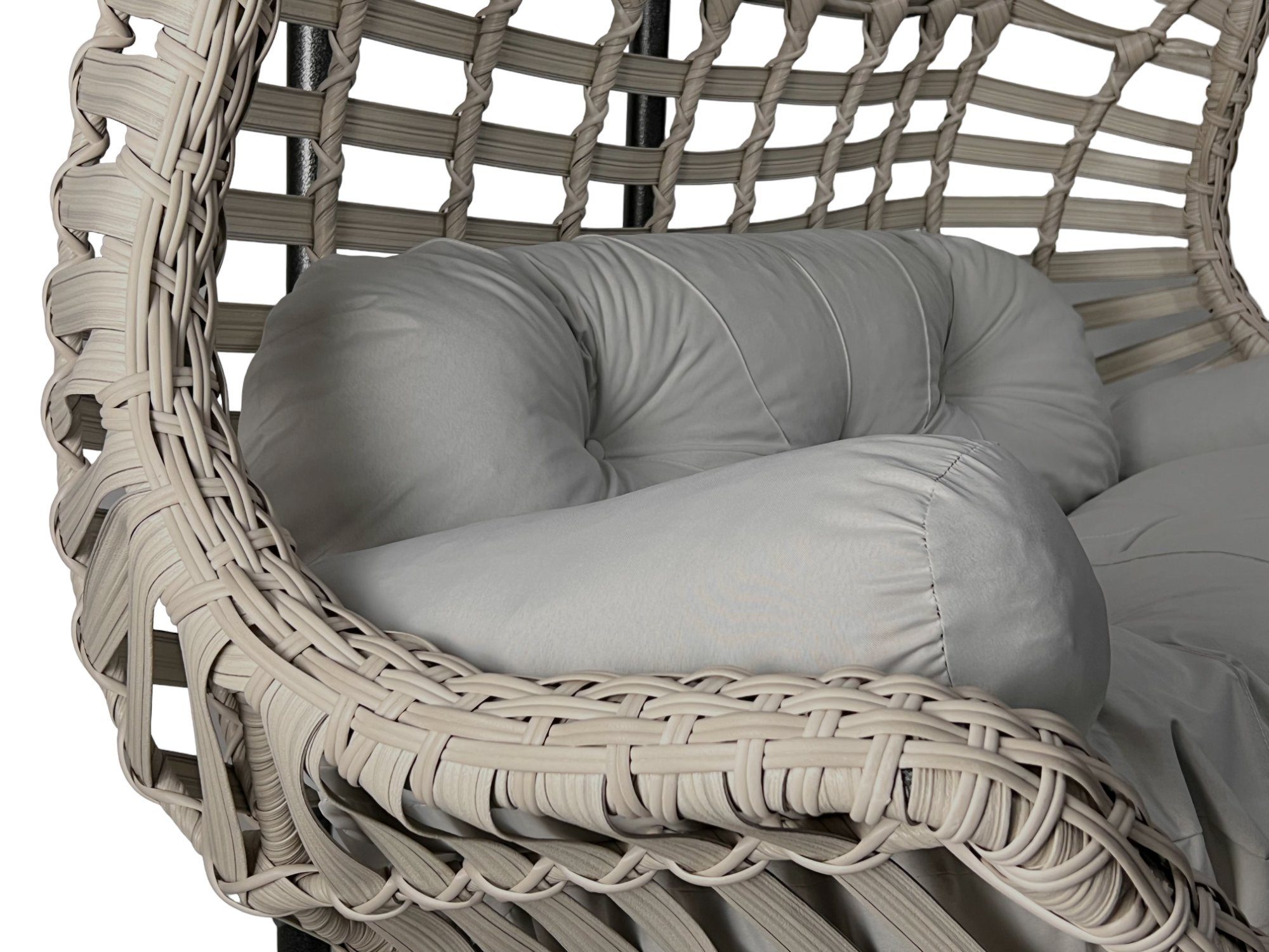 gowoll Hängesessel mit Gestell und Kissen Handgeflechtet Rattan Gartenschaukel Cunda, mit Relaxfunktion