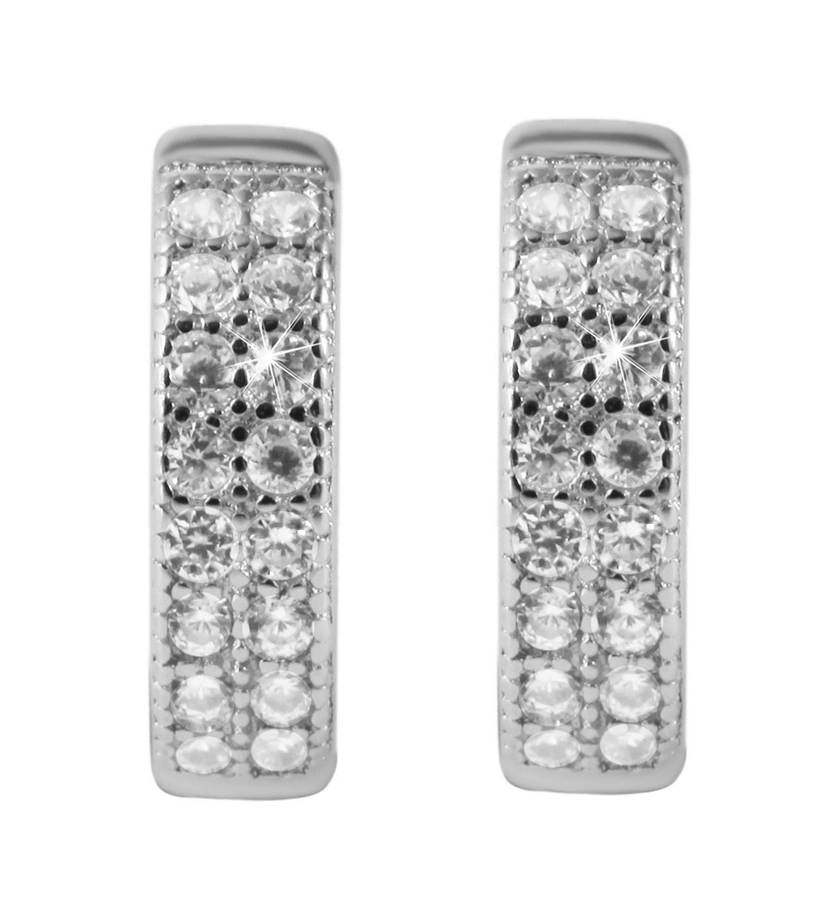 Klappcreolen Ohrringe – Klappcreole aus 925 Silber mit Zirkonia