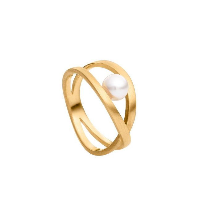 Heideman Fingerring Facilis goldfarbend (1-tlg) Damenring für Frauen mit Perle