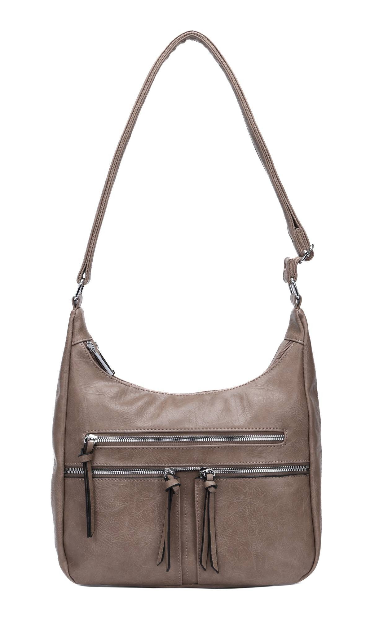 Schultertasche Damen Tasche Shopper Crossbody Umhängetasche Leder Optik City Bag