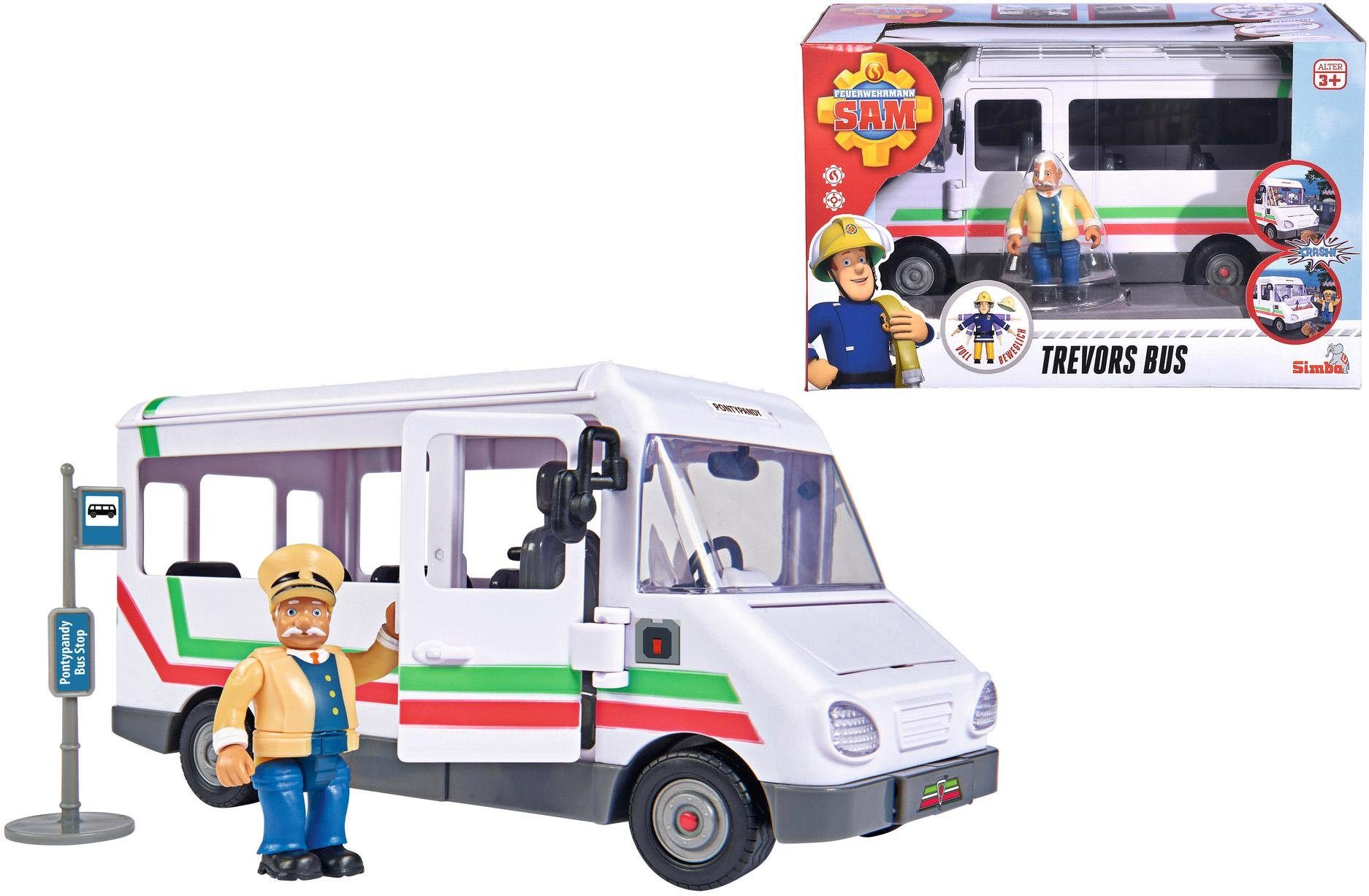 Image of Feuerwehrmann Sam - Trevors Bus mit Figur, Spielfahrzeug