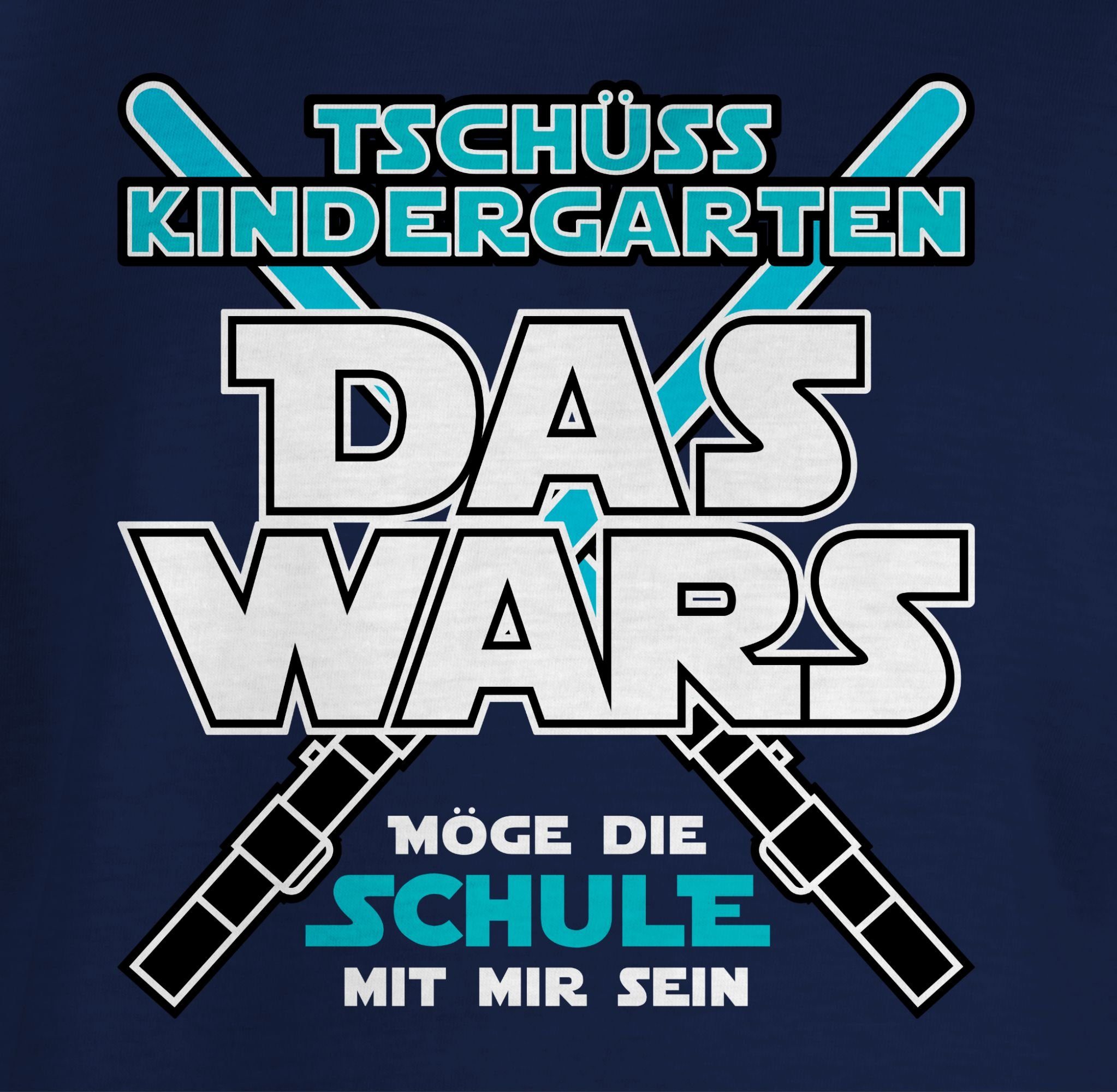 Mädchen Das Einschulung 2 T-Shirt Dunkelblau Kindergarten Wars Shirtracer Kita Tschüss