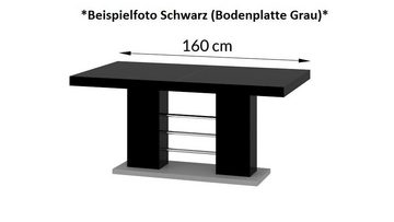 designimpex Esstisch Design HE-111 Schwarz - Grau Hochglanz ausziehbar 160 bis 260 cm