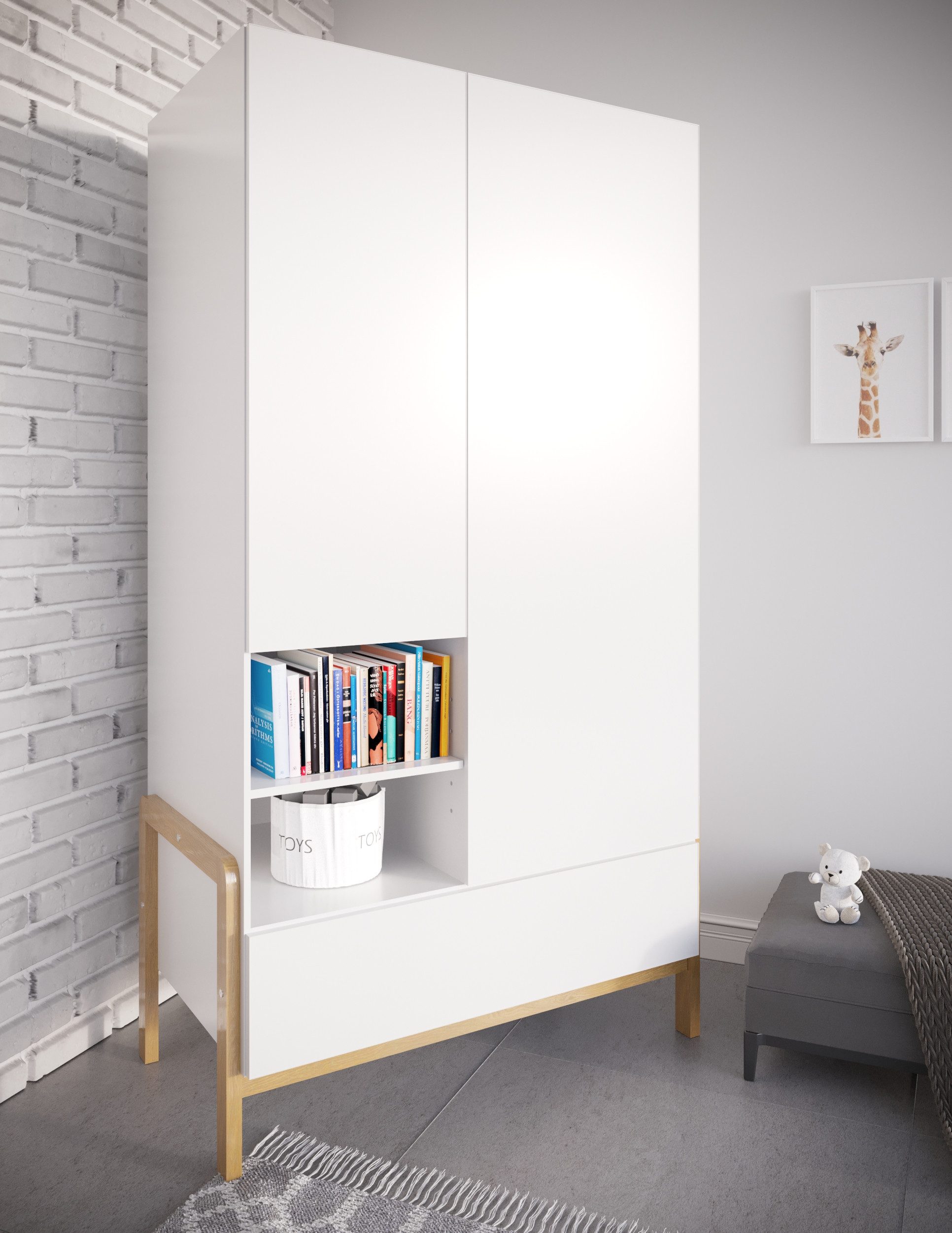Raumhirsch Furniture Kinderkleiderschrank Victor Drehtürenschrank Kleiderschrank