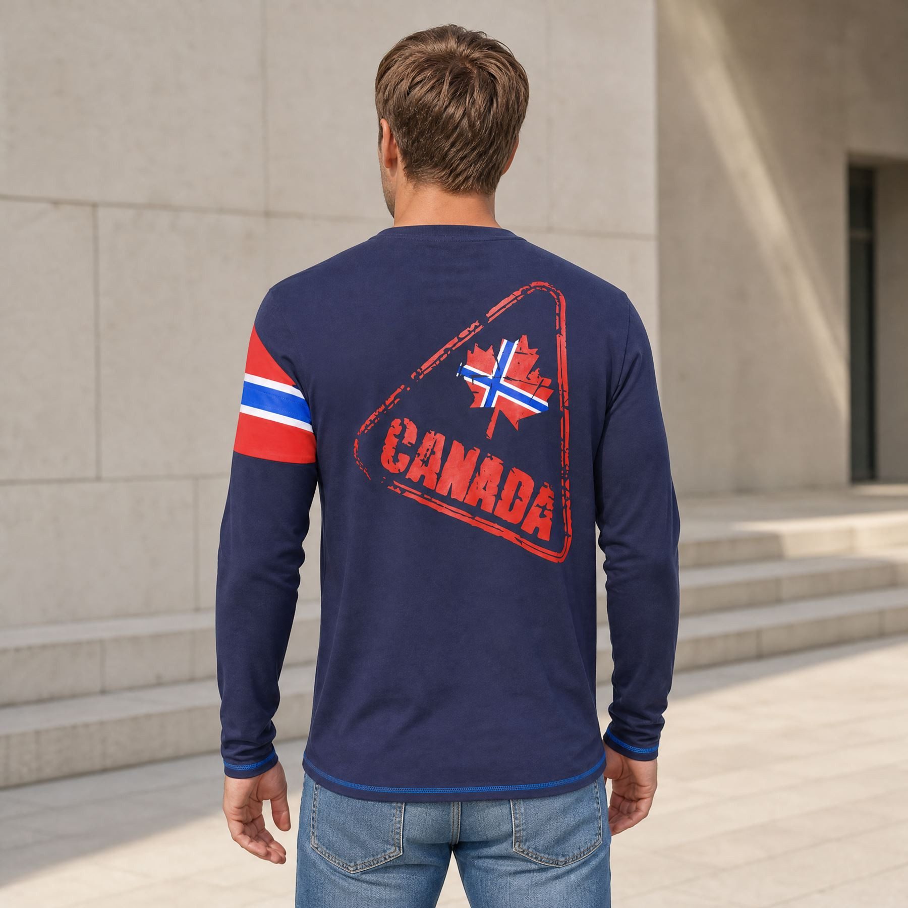 Nebulus Langarmshirt FRERK, P6672 - Herren, navy-kobalt, 3XL