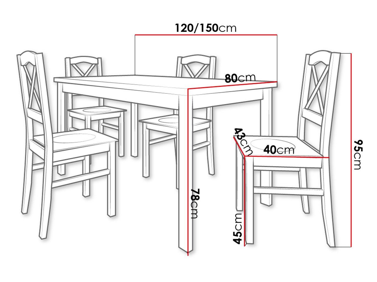 Alba Essgruppe für XI Esstisch DX), der befinden 4x (5er-Set, Stühle DR-022, Einlegeplatte I, den MIRJAN24 unter Nilo Schwarz Tisch sich Tischplatte