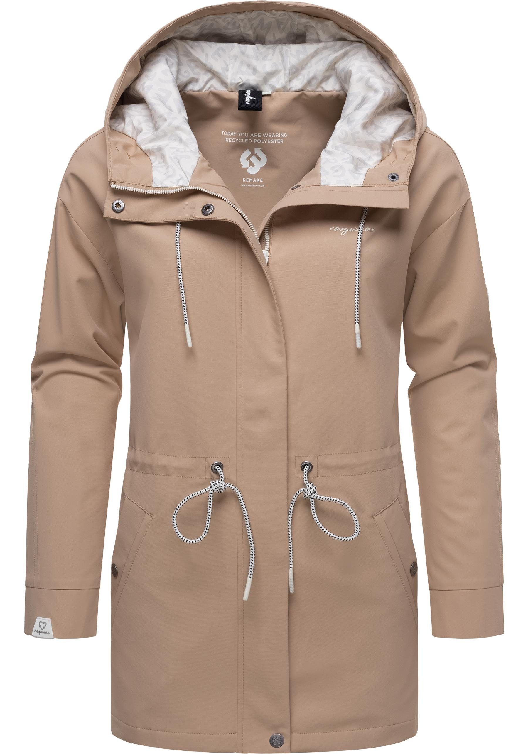 Ragwear Übergangsjacke Materialien stylische sand recycelten Urbanna Remake Outdoorjacke aus Damen