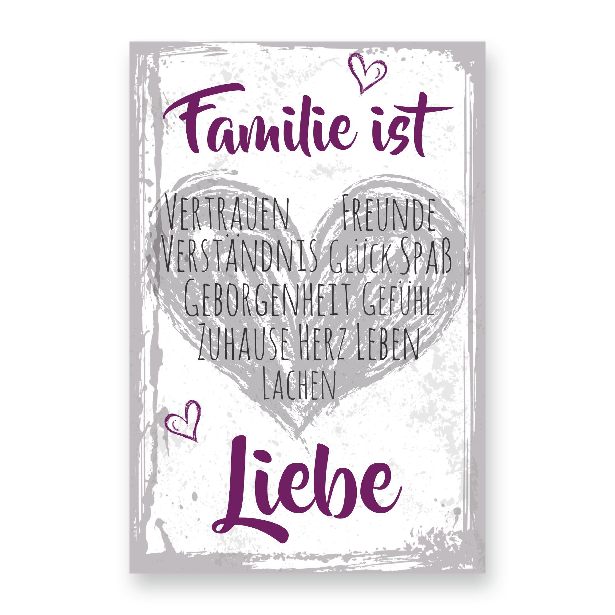 Kreative Feder Holzbild DekoBild „Familie ist“ aus Holz, mit Motiv