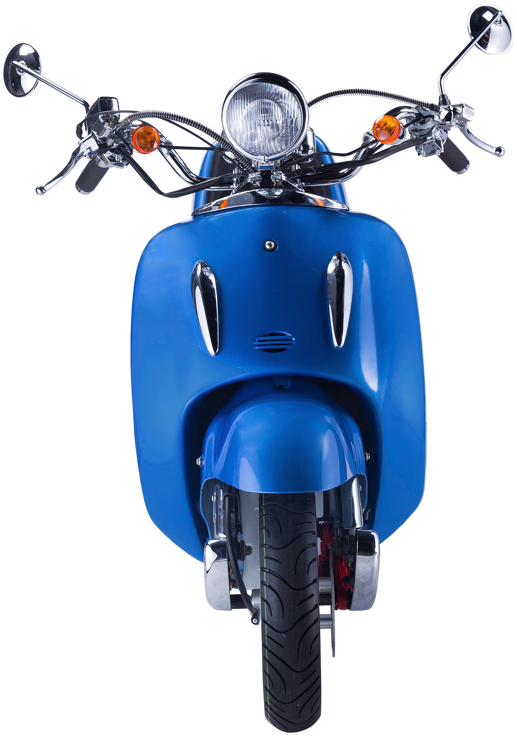 GT UNION Motorroller Strada, 50 ccm, 45 mit Topcase blau (Set), km/h, 5, Euro