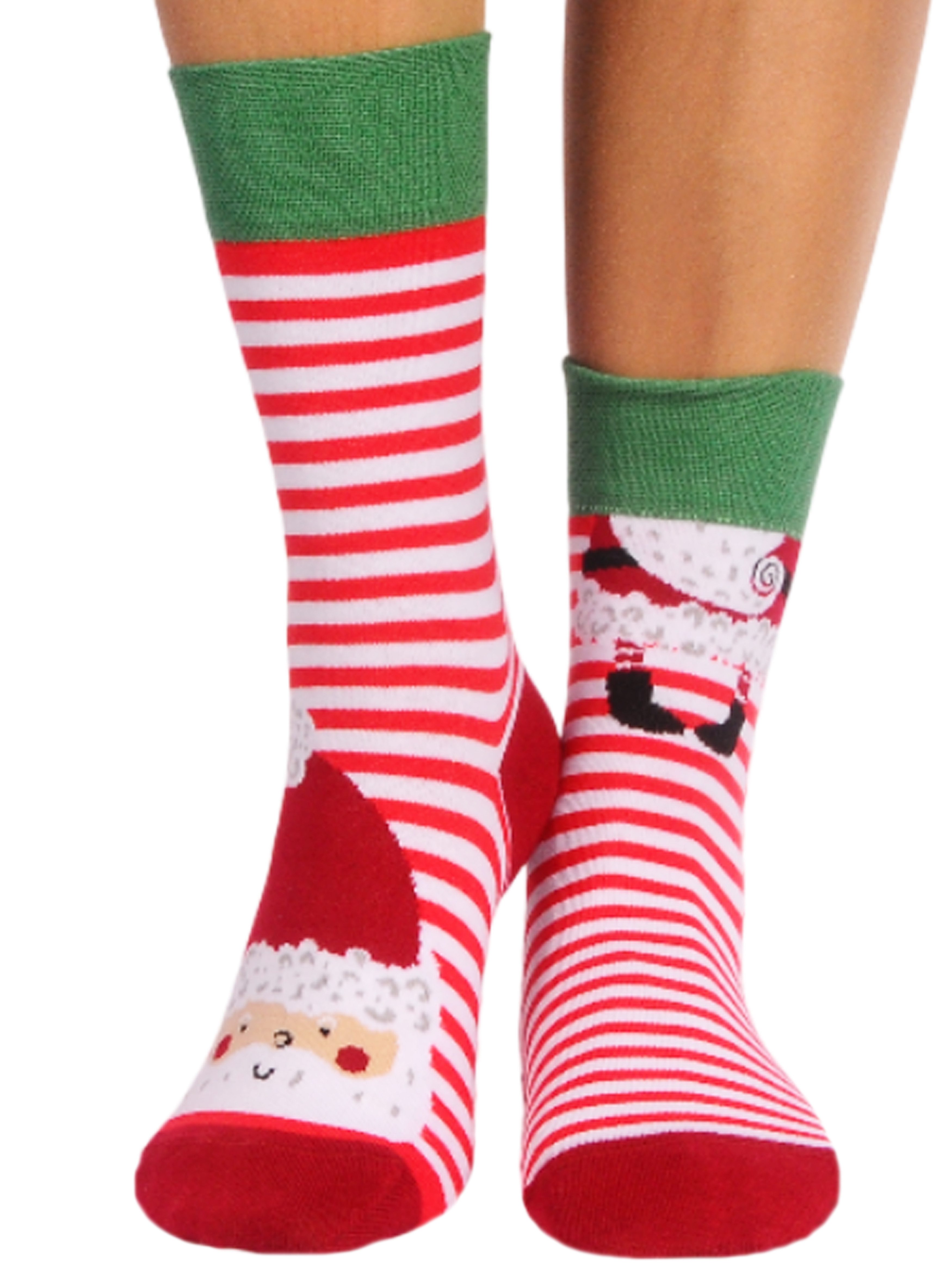 Socken Weihnachtssocken weihnachtliche socks in rot gestreift Strümpfe