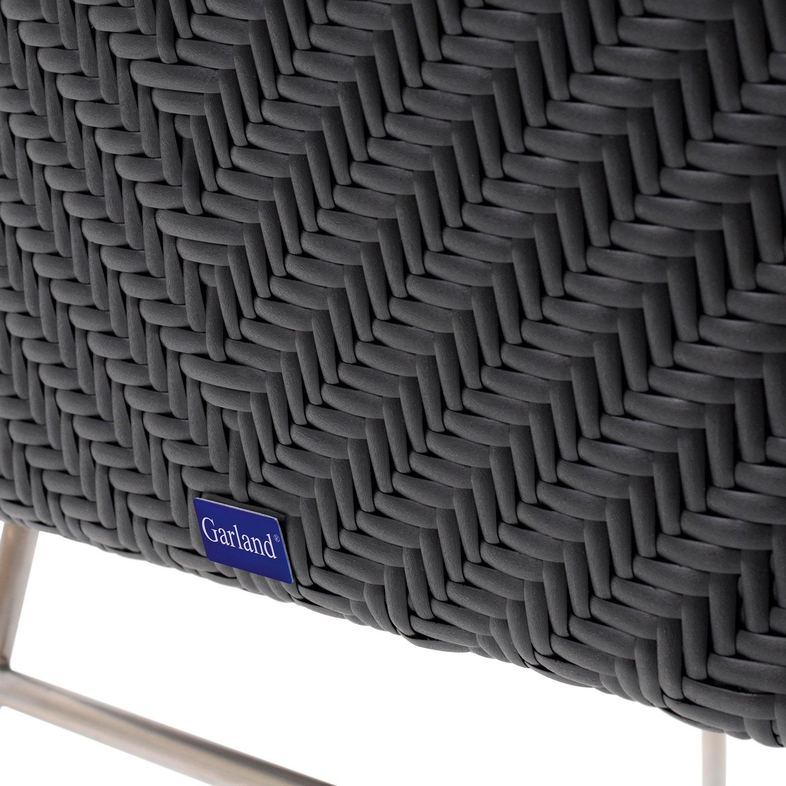 Garland Gartenstuhl Monza (1 St), Premium Gartensessel Outdoor mit Armlehne Poly Rattan Metall Schwarz