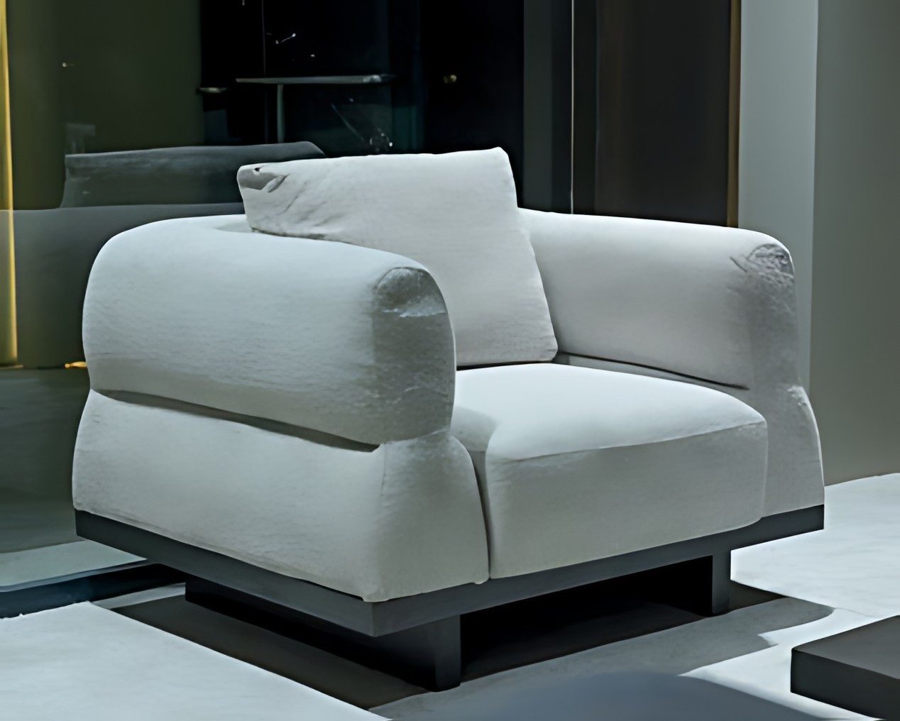 Xlmoebel Loungesessel XLMOEBEL Lounge Chair in Weiß mit elegantem Design und Komfort (1-St., Lounge Chair Weiß), Made in Europa