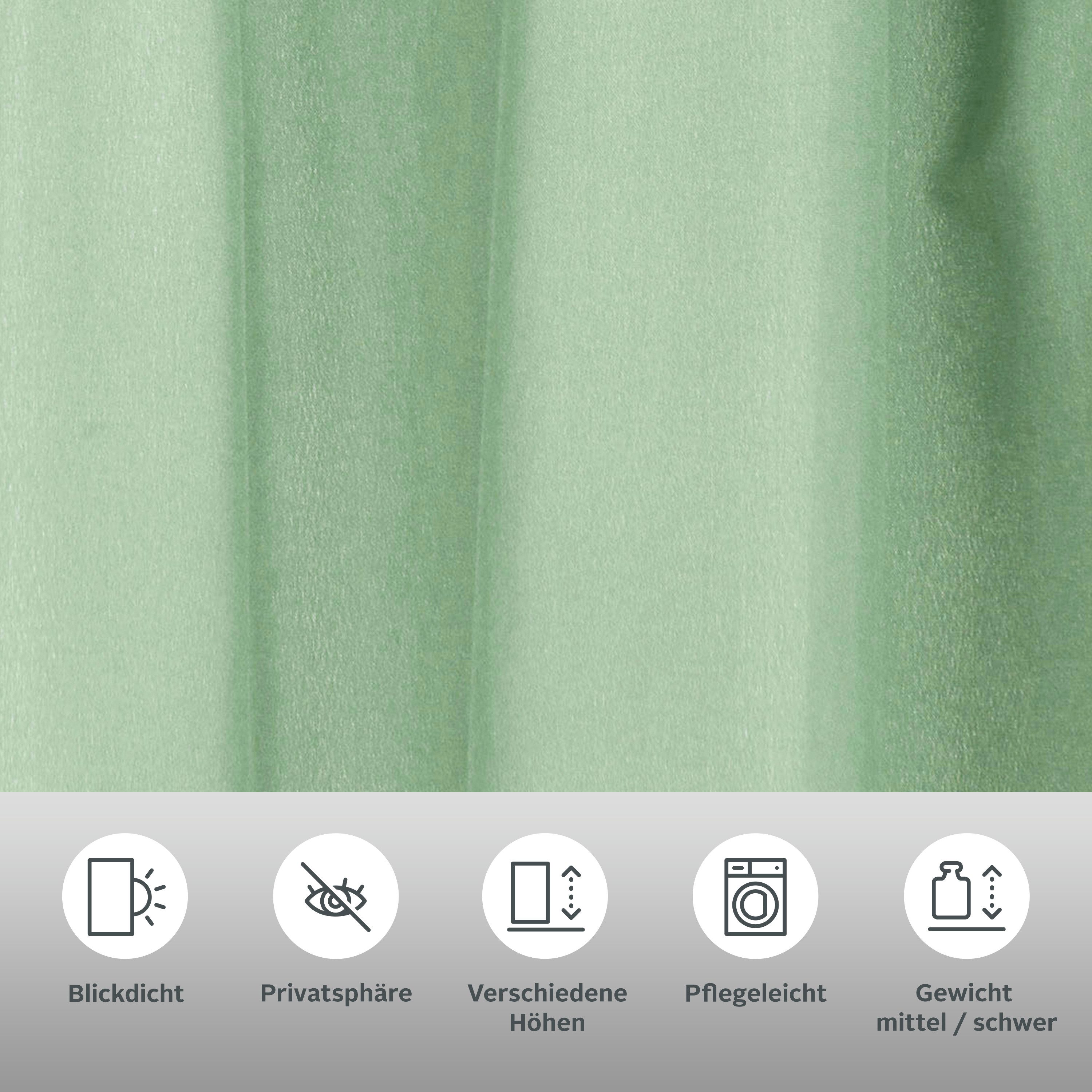 OTTO home Vorhang Parry (2 St), Schlaufen, blickdicht, Polyester, 2-er Set, blickdicht, monochrom, basic