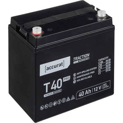 accurat Accurat Traction T40 Pro GEL Batterie 12V 40Ah Batterie, (12 V V)