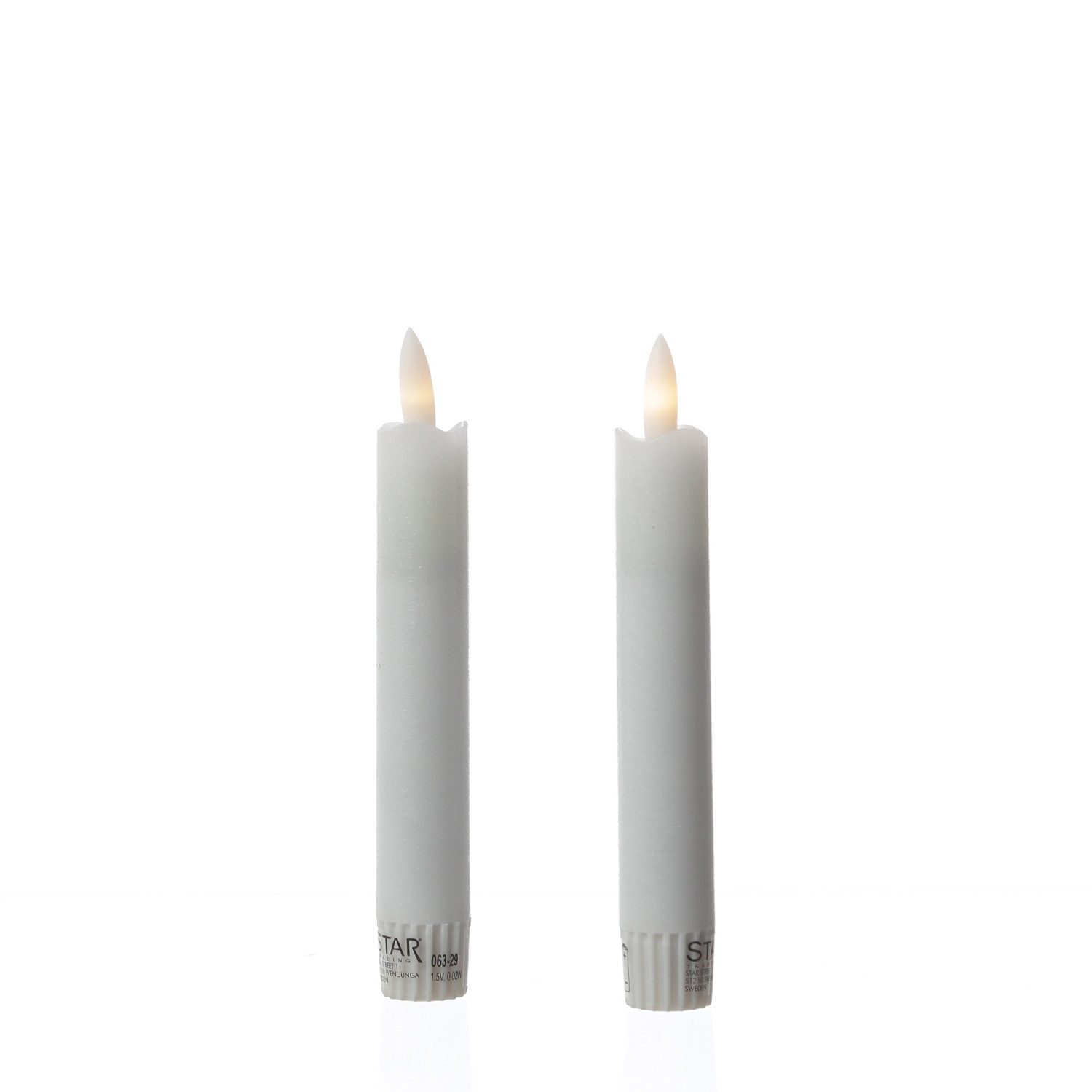 MARELIDA LED-Kerze LED Stabkerzen Tafelkerzen Dinner Spitzkerzen rustikal H:15cm weiß 2St, LED Classic, warmweiß (2100K bis 3000K)