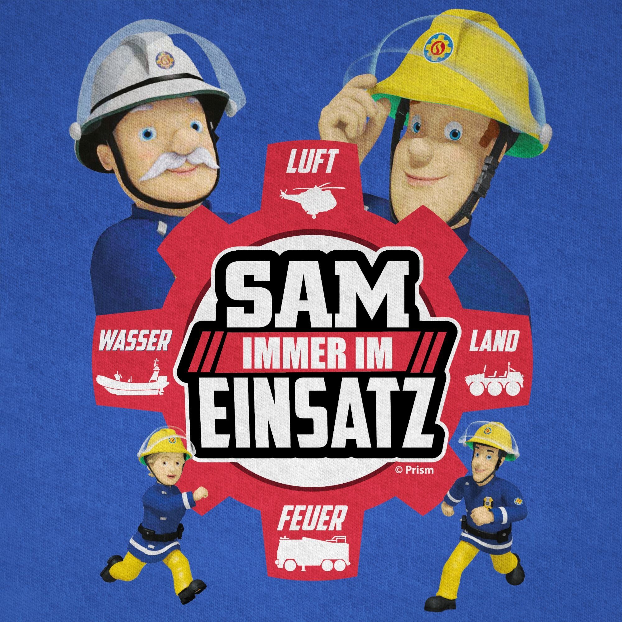 Shirtracer T-Shirt Sam Jungen Feuerwehrmann Immer Royalblau 01 im Einsatz Sam 