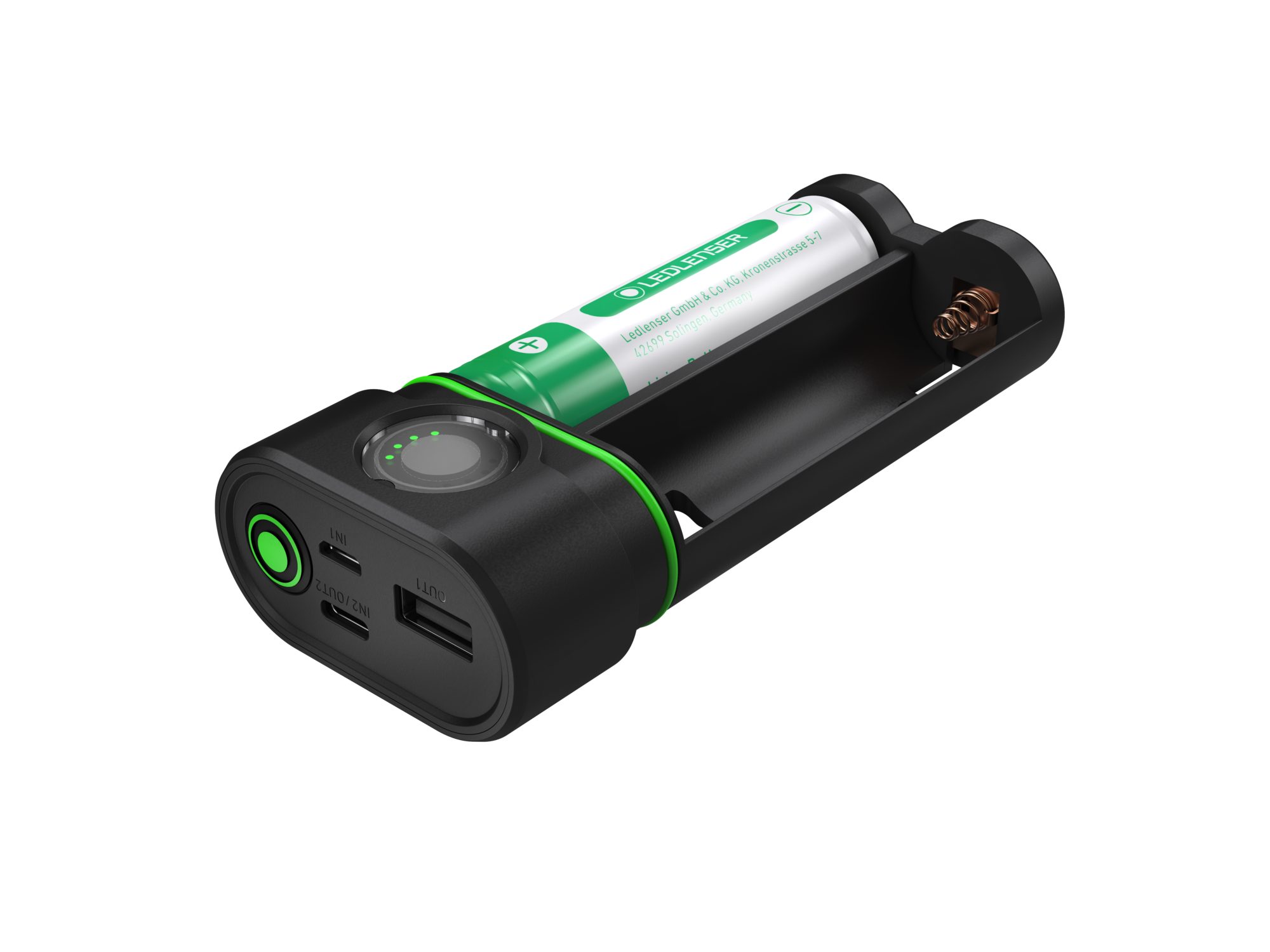 Ledlenser Taschenlampe Powerbank Flex 10, 2 Lithium Akkus, kurze Ladezeit, Robust, IP65, Lade-/Kapazitätsanzeige