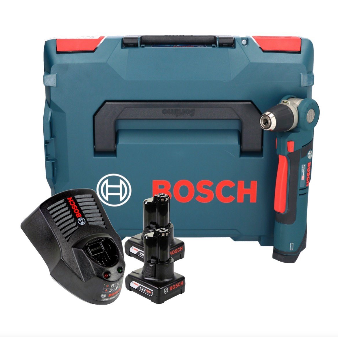Thumbnail - Bosch Professional Winkelbohrmaschine Professional GWB 12V-10 Akku Winkelbohrmaschine 12 V + 2x Akku 6,0 Ah