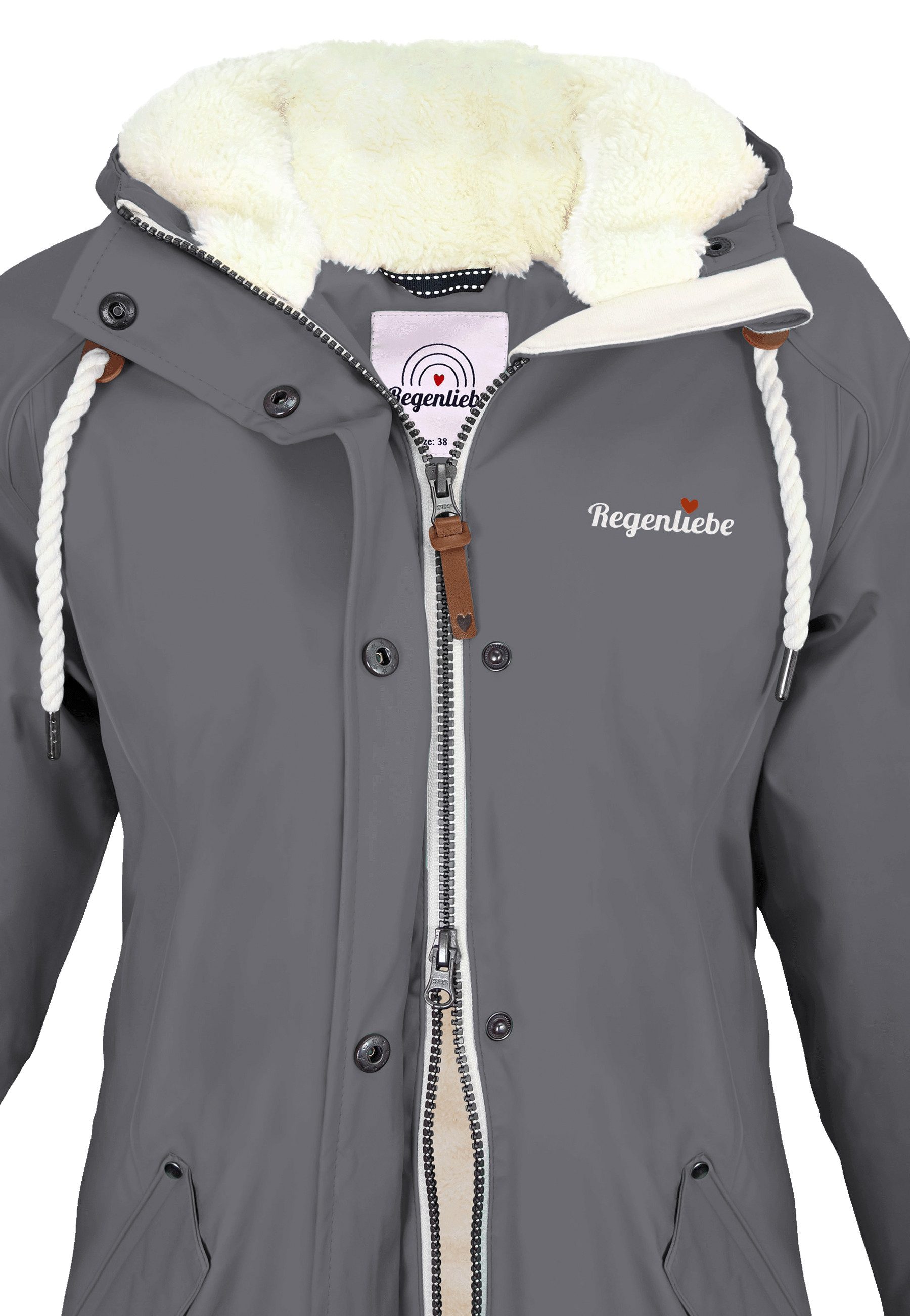 Regenliebe Regenjacke Friesennerz Regenparka mit Teddyfleece gefüttert