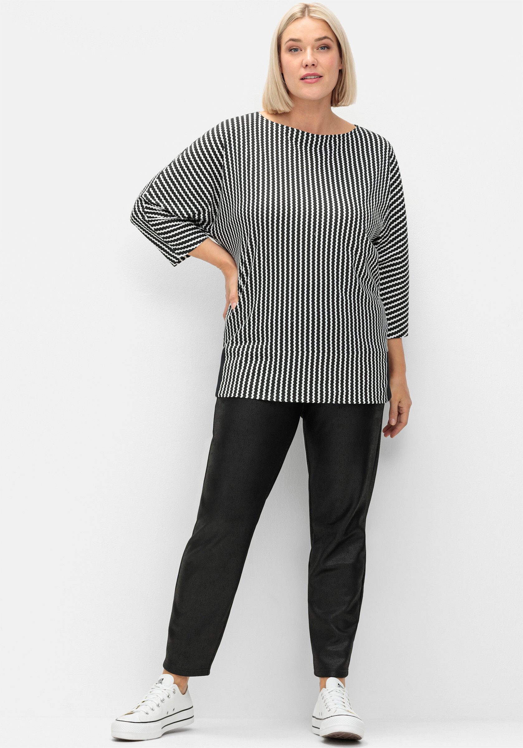 Sheego Jerseyhose Leggings . aus leicht glänzendem Lederimitat günstig online kaufen