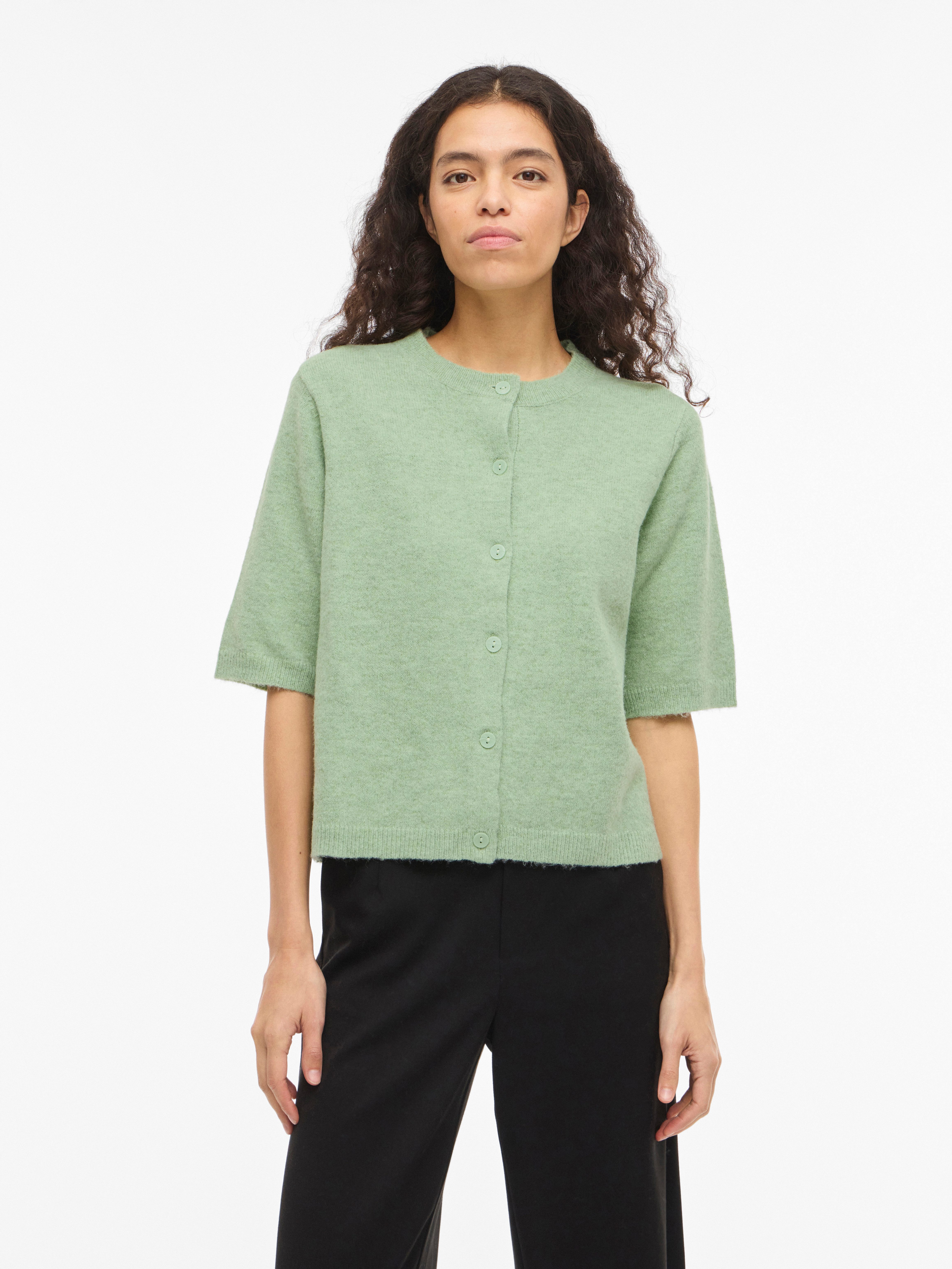 Vila Strickjacke VILIGA 2/4 O-NECK KNIT CARDIGAN - NOOS Materialmix, regular fit
