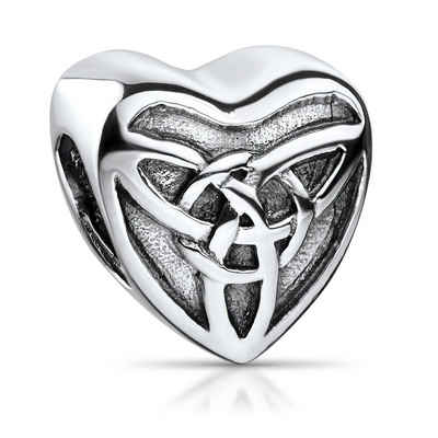 Materia Bead Silber Herz Keltischer Knoten Symbol antik 352, 925 Sterling Silber, geschwärzt