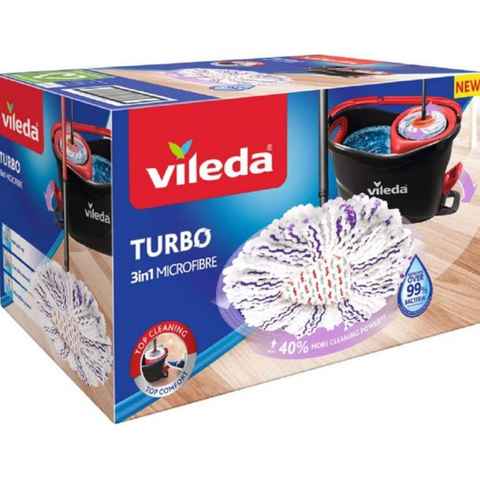 Vileda Wischmopp VILEDA Turbo 3in1 Wischmopp-Set 167751, 0,00 W, Eimer, für alle harten Bodenbeläge