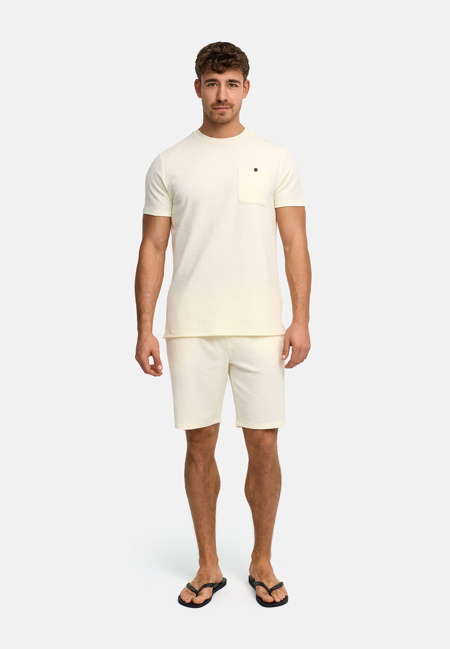 INDICODE T-Shirt INNogo mit feiner Waffelstruktur und aufgesetzter Brusttasche – Bild 5 von 5