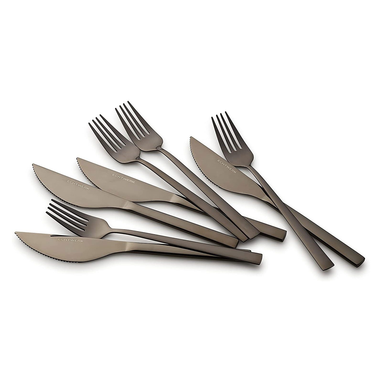 ECHTWERK Besteck-Set Pizzabesteck (8-tlg), Edelstahl, Pizzaset, Steakbesteck, Essbesteck aus Edelstahl