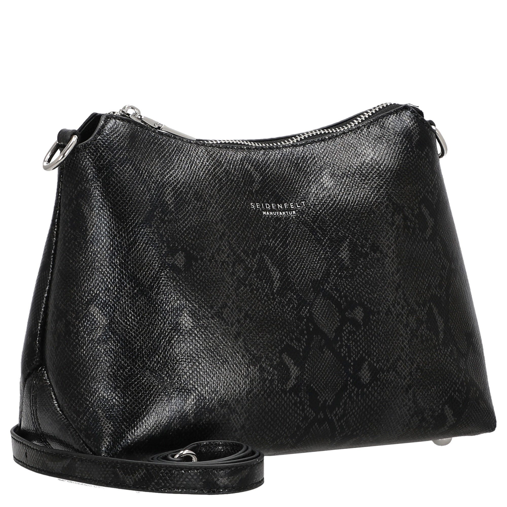 Seidenfelt Manufaktur Umhängetasche Lilleby Midi - Umhängetasche 24.5 cm (reptile black)