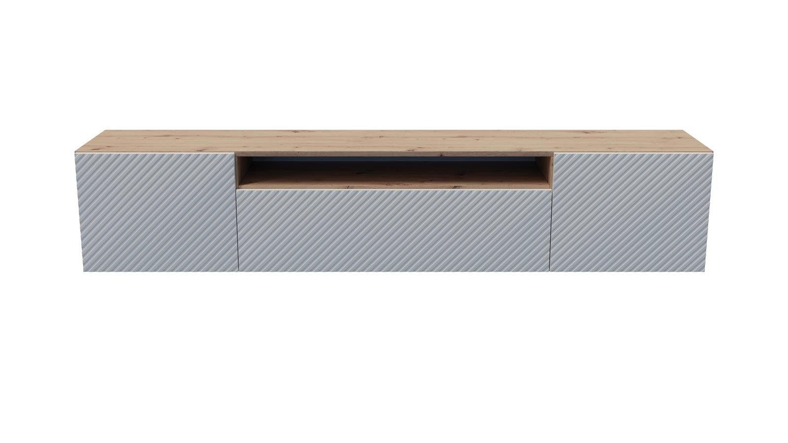 Beautysofa TV-Schrank Niko (Fernsehen, wandmontage RTV Schrank, Breite 200 cm Lowboard, Hängeschrank) für Wohnzimmer oder Jugendzimmer