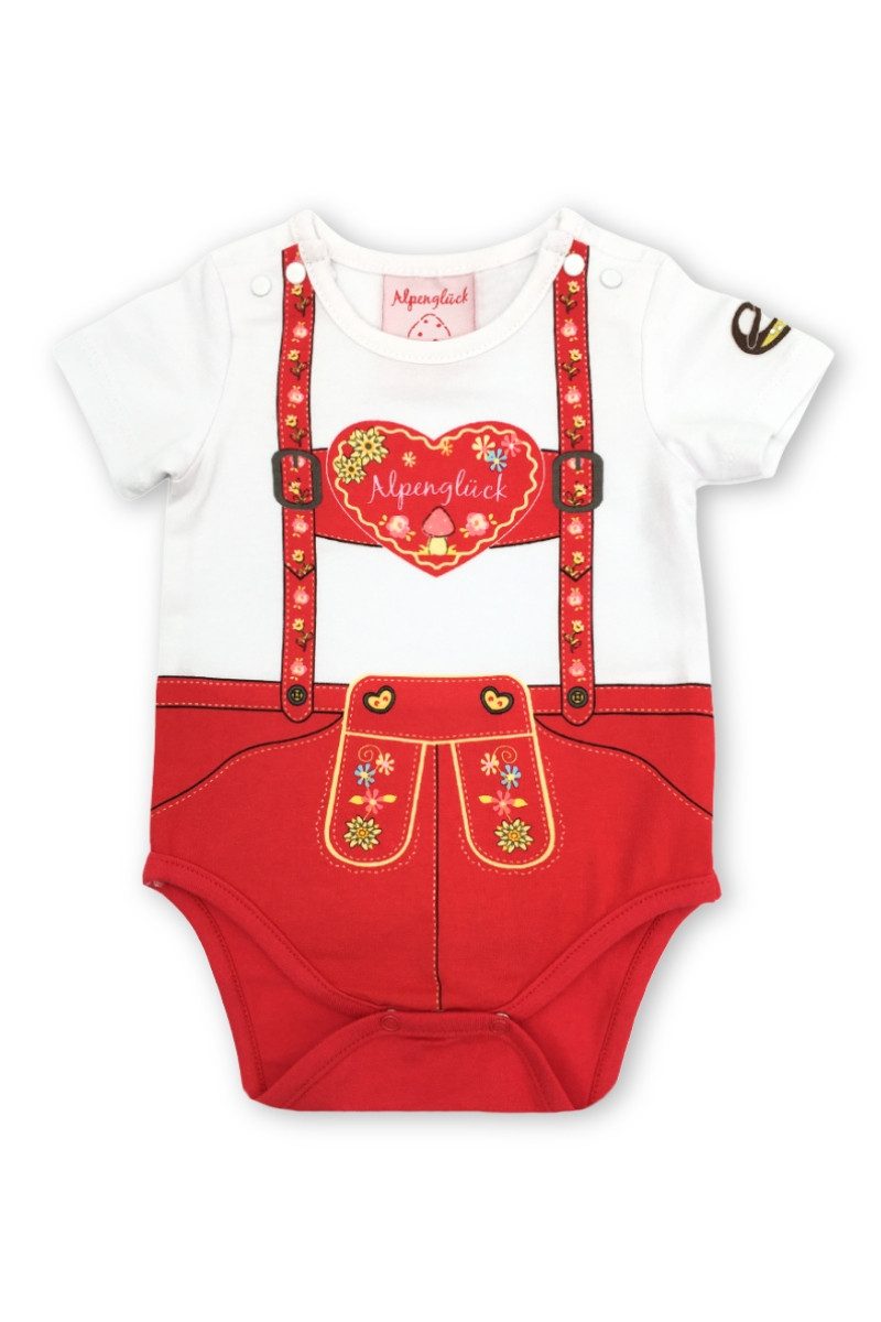 Trachtenkleid Baby Body - ALPENGLÜCK - rot/weiß