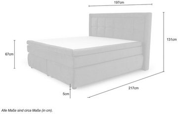 Jockenhöfer Gruppe Boxspringbett Sophia, inklusive 9cm Kaltschaumtopper, 7-Zonen-TTFK-Matratze