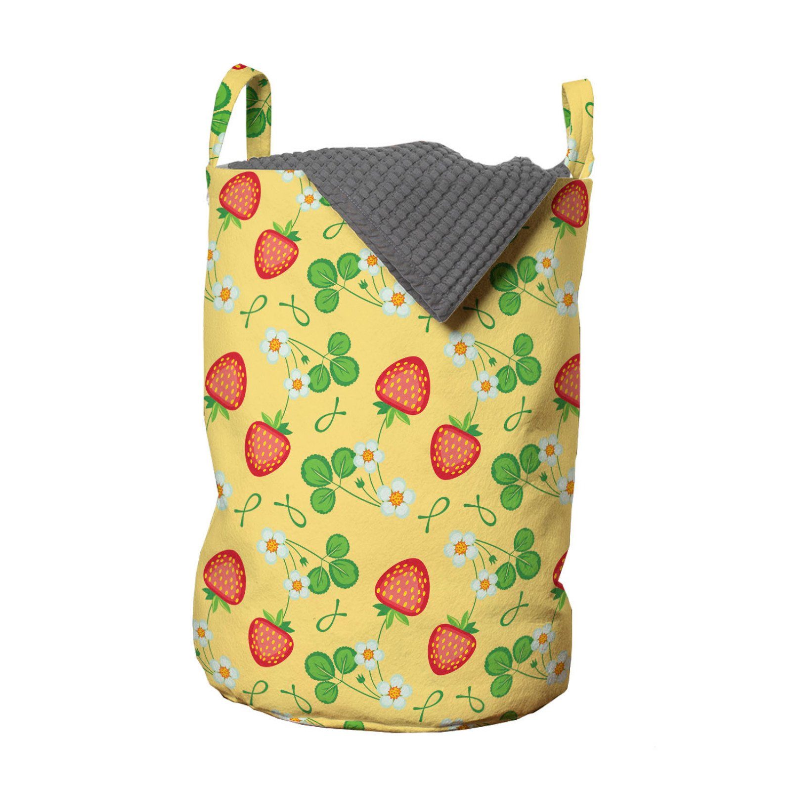 Waschsalons, Sommer-Früchte Wäschesäckchen für Griffen Abakuhaus mit Erdbeere Wäschekorb Gesunde Kordelzugverschluss