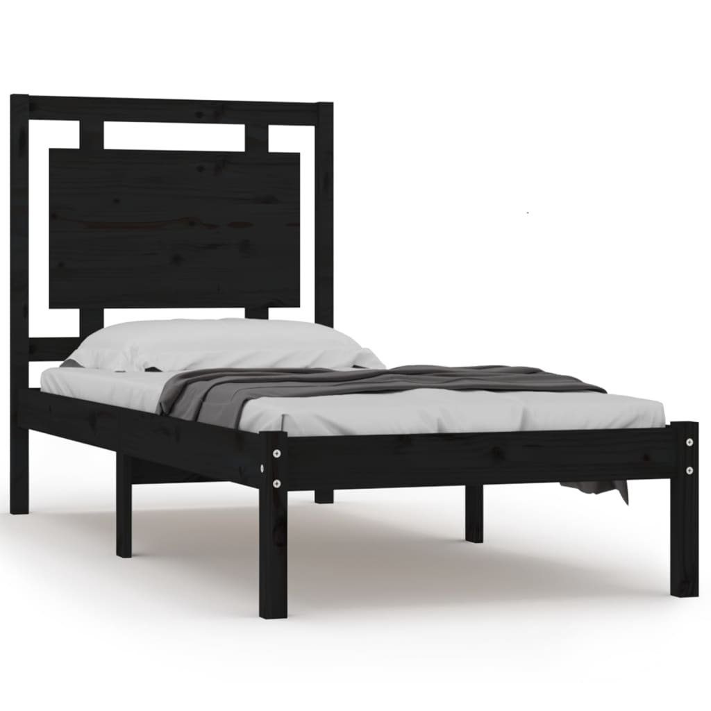 Vidaxl Massivholzbett Schwarz 75x190 Cm 2ft6 Small Single günstig online kaufen
