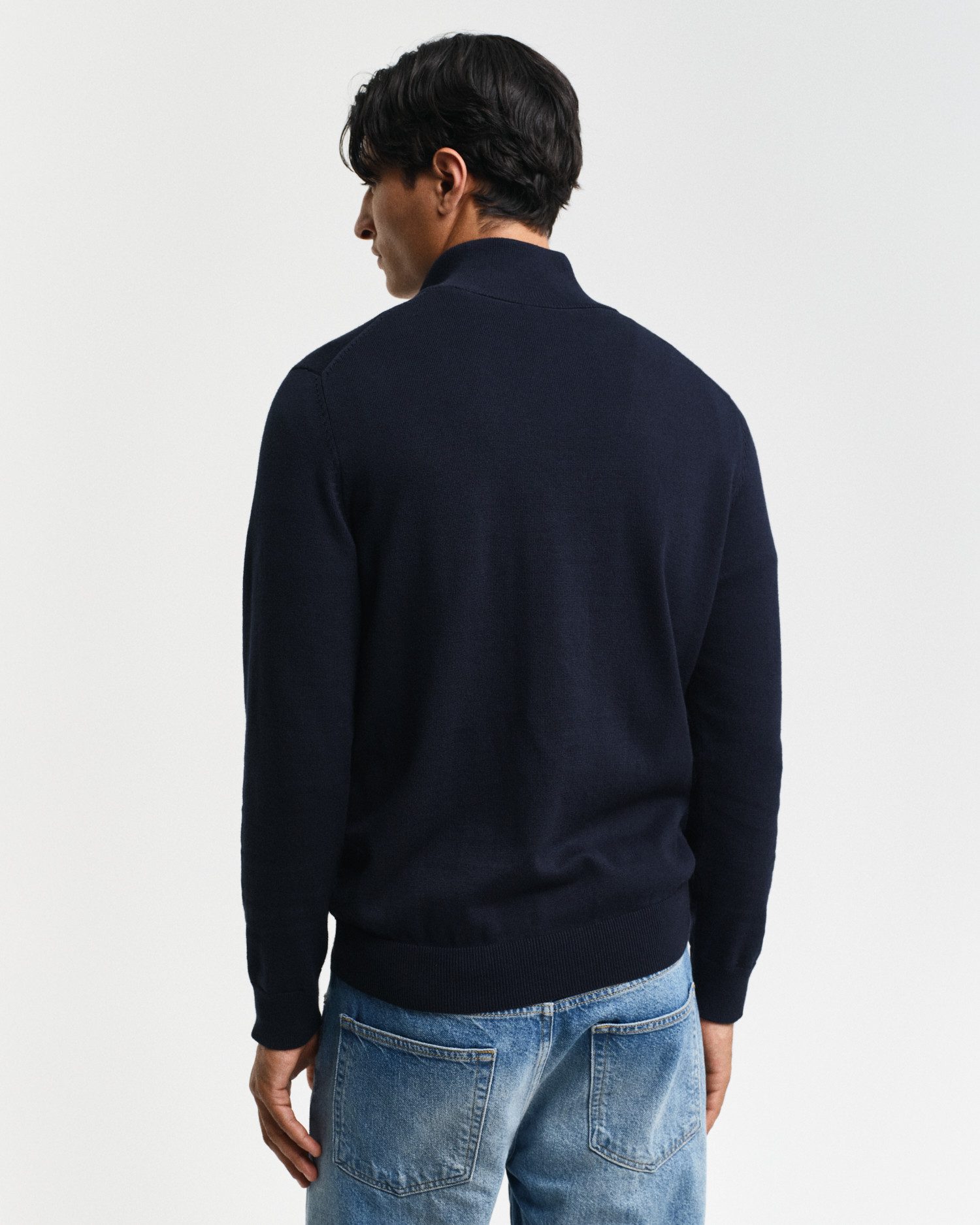 Gant Troyer CLASSIC COTTON HALF ZIP mit gerippten Details