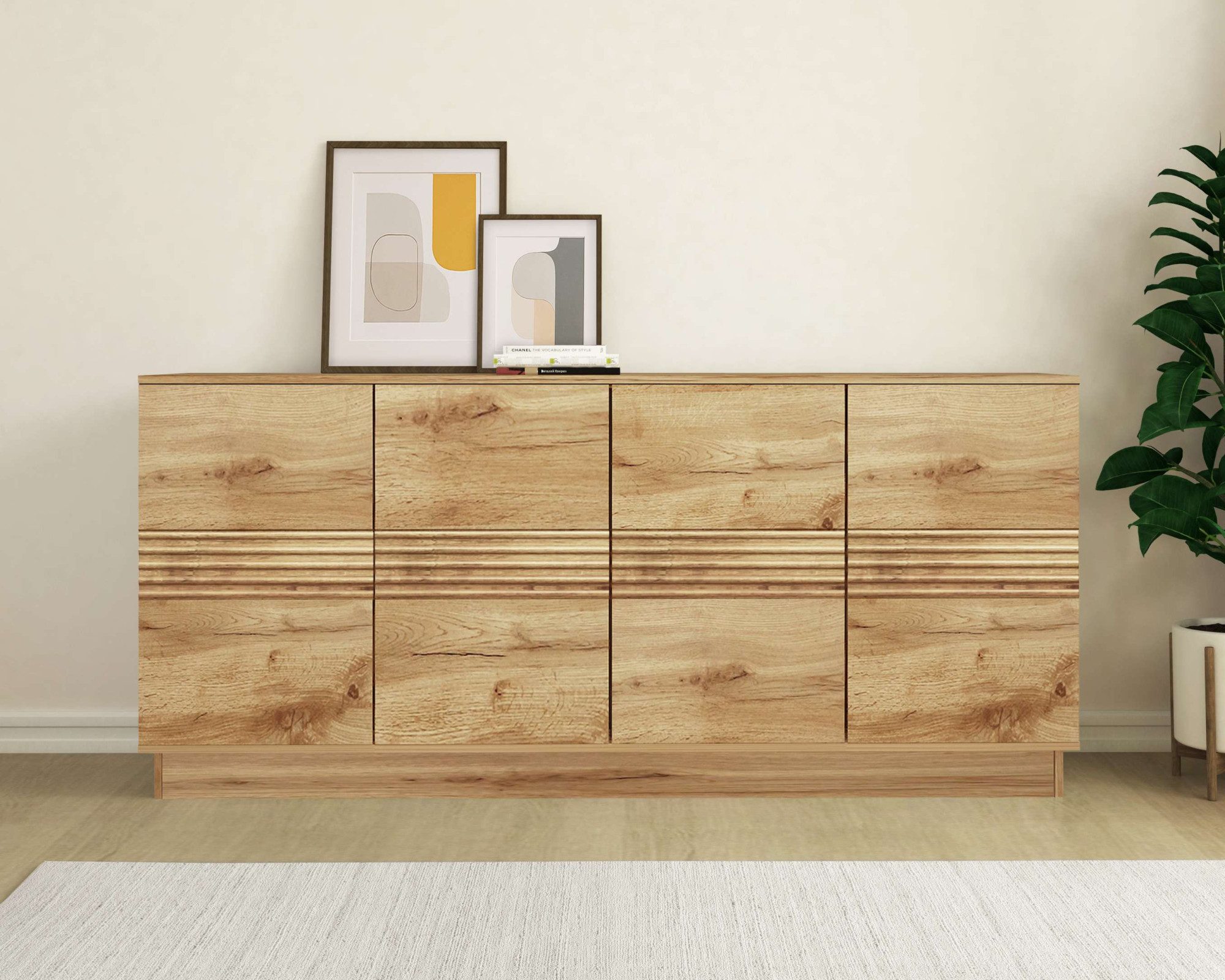 Home affaire Sideboard Angers, Kommode, Push-to-open, 4 Türen, Breite 180 cm