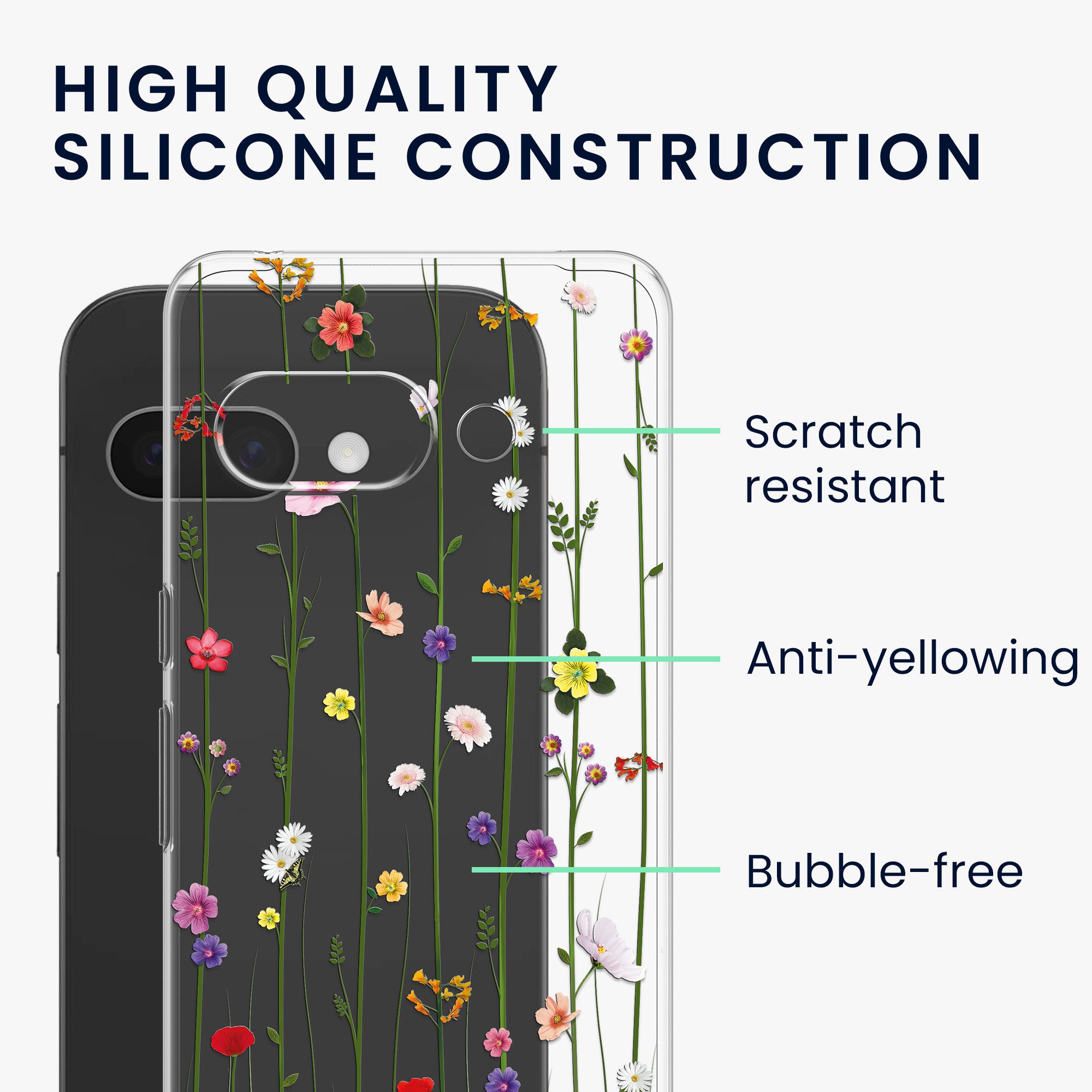 kwmobile Handyhülle Case für Google Pixel 9a, Hülle Silikon transparent - Silikonhülle