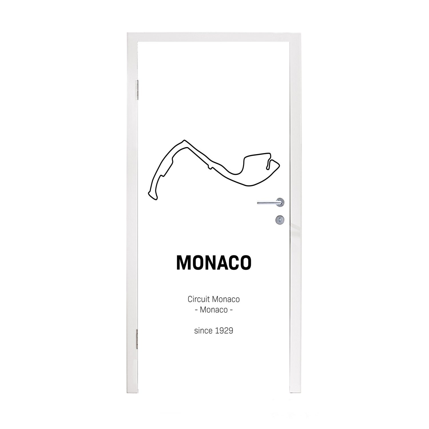 MuchoWow Türtapete F1 - Monaco - Rennstrecke, Matt, bedruckt, (1 St), Fototapete für Tür, Türaufkleber, 75x205 cm