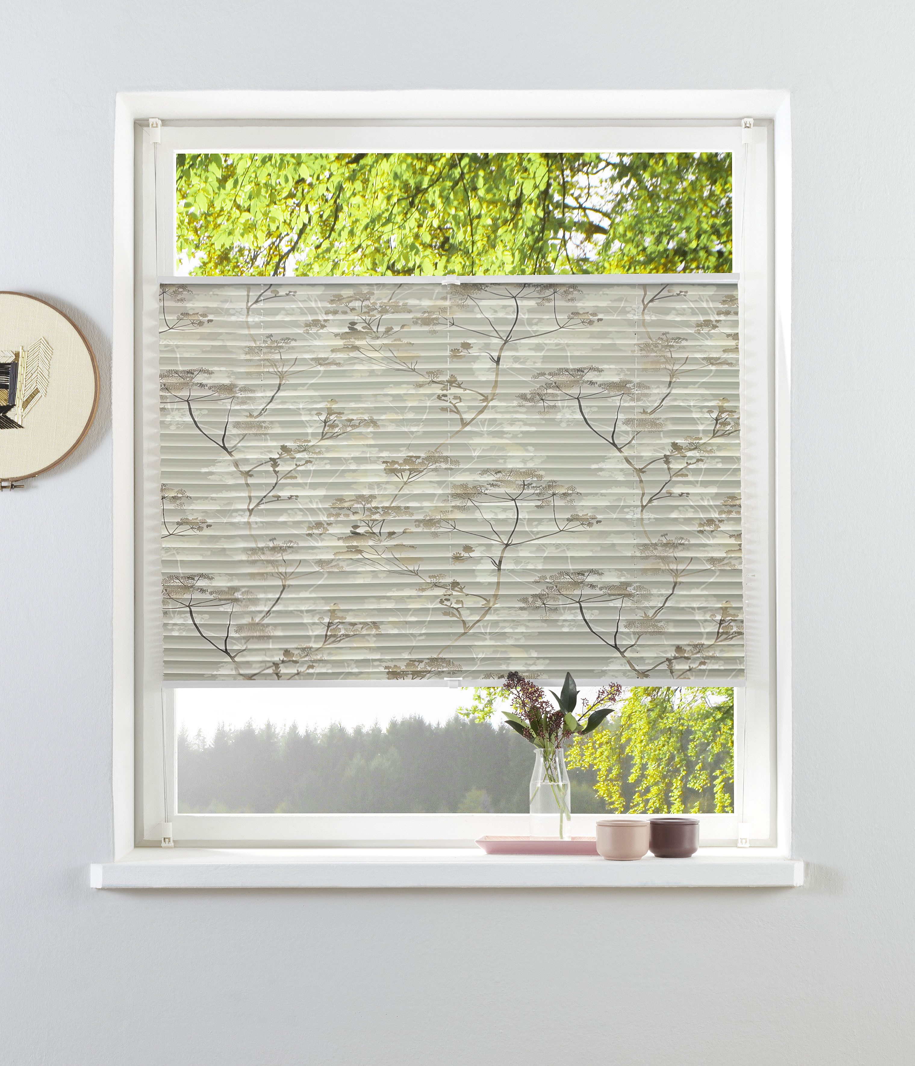 OTTO home Plissee MYNNI, Lichtschutz, ohne Bohren, verspannt, Klemmfix, florales Muster, Sonnenschutz, für Tür & Fenster- NEUHEIT