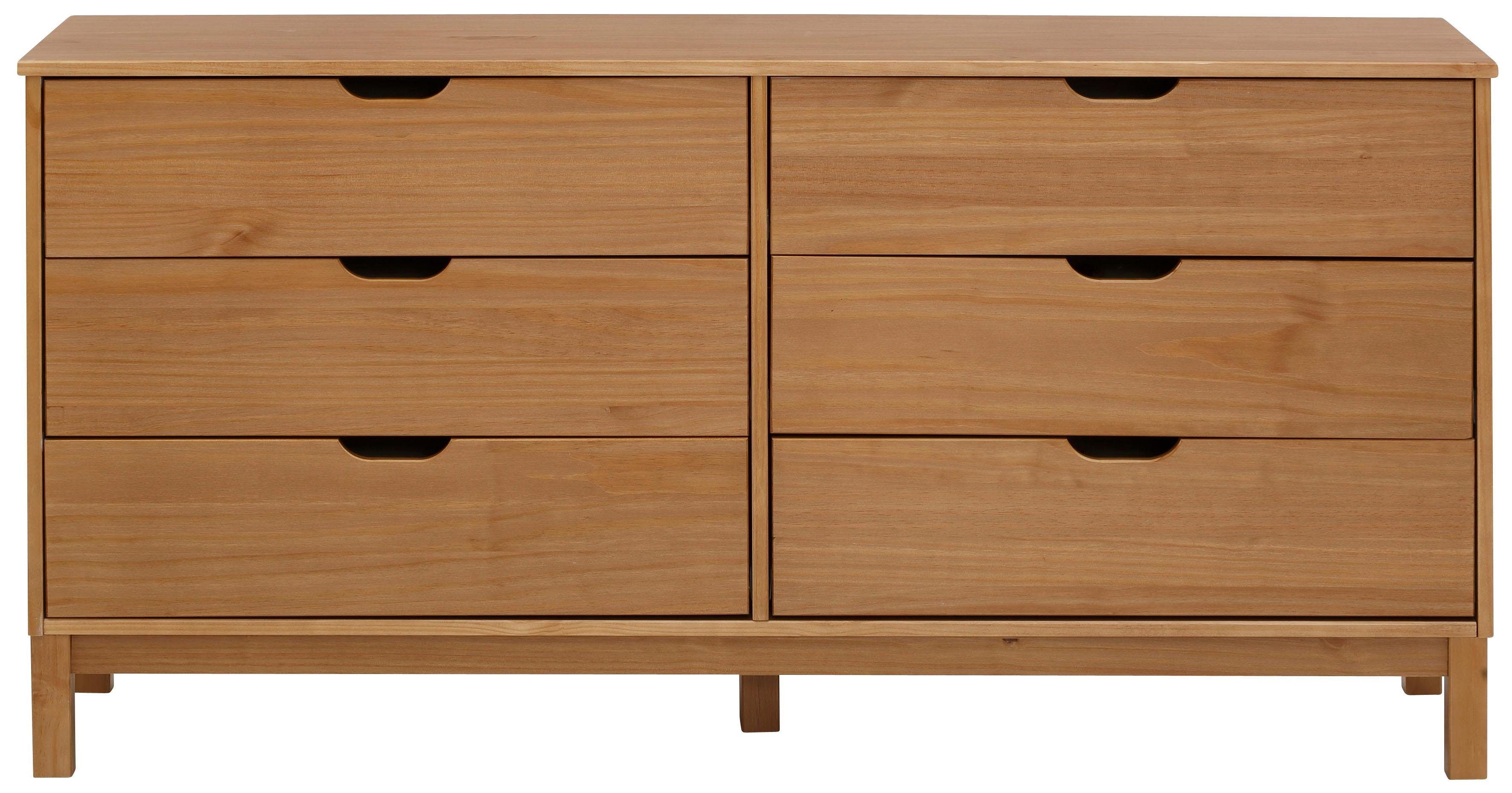 OTTO home Kommode Post, massives Kiefernholz, mit vielen Stauraummöglichkeiten, Breite 150 cm