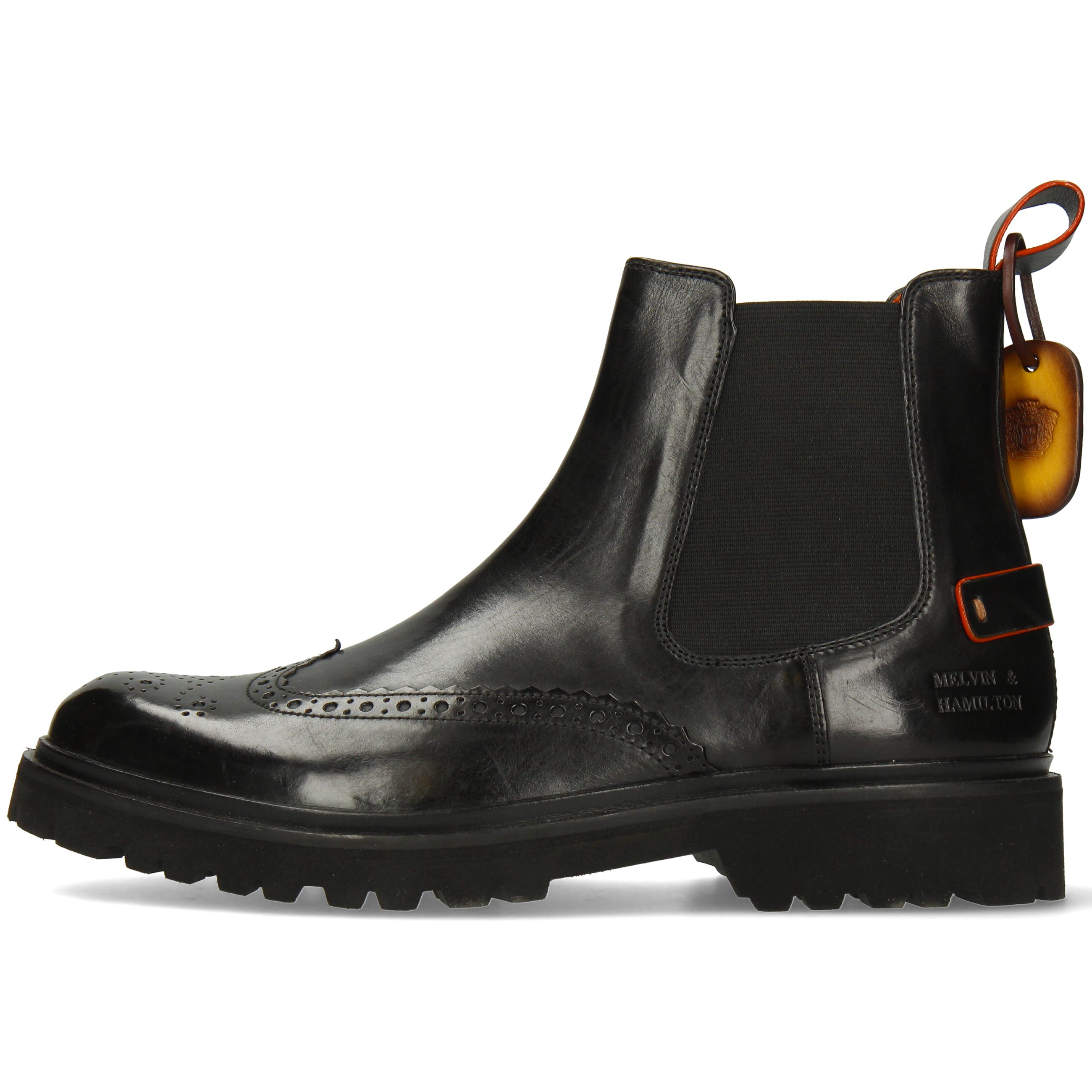 Melvin & Hamilton Pierce 26 Leder-Chelsea Boots für Herren Stiefelette Flache Absätze, Echtes Leder, Vegetabile Gerbung