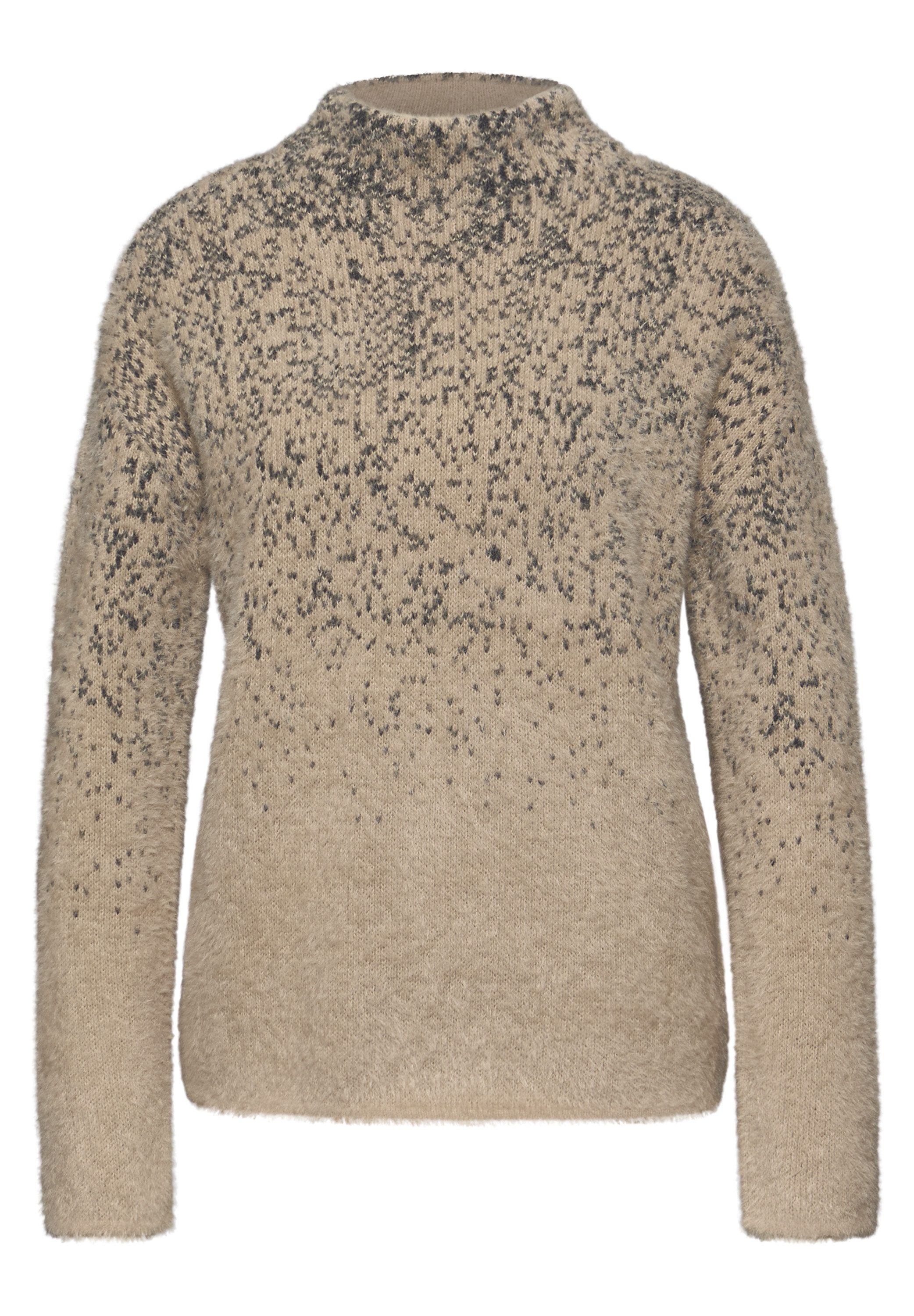 STREET ONE Rundhalspullover Federgarn Jacquard Pullover günstig online kaufen