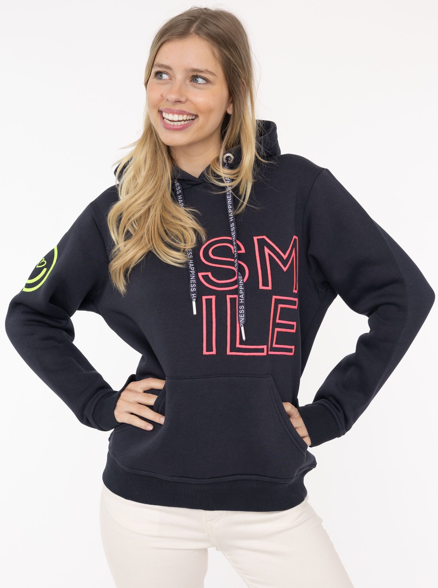 Zwillingsherz Hoodie "Alissa 2.0" mit SMILE Stickerei vorne und hinten