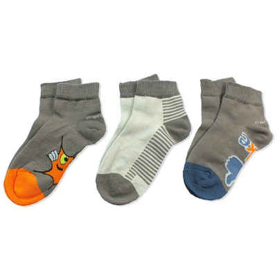 Camano Sneakersocken CA3843 (Packung, 3-Paar, 3 Paar) Kinder Socken Jungen Mädchen Baumwolle Quarter-Socken Sneakersocken