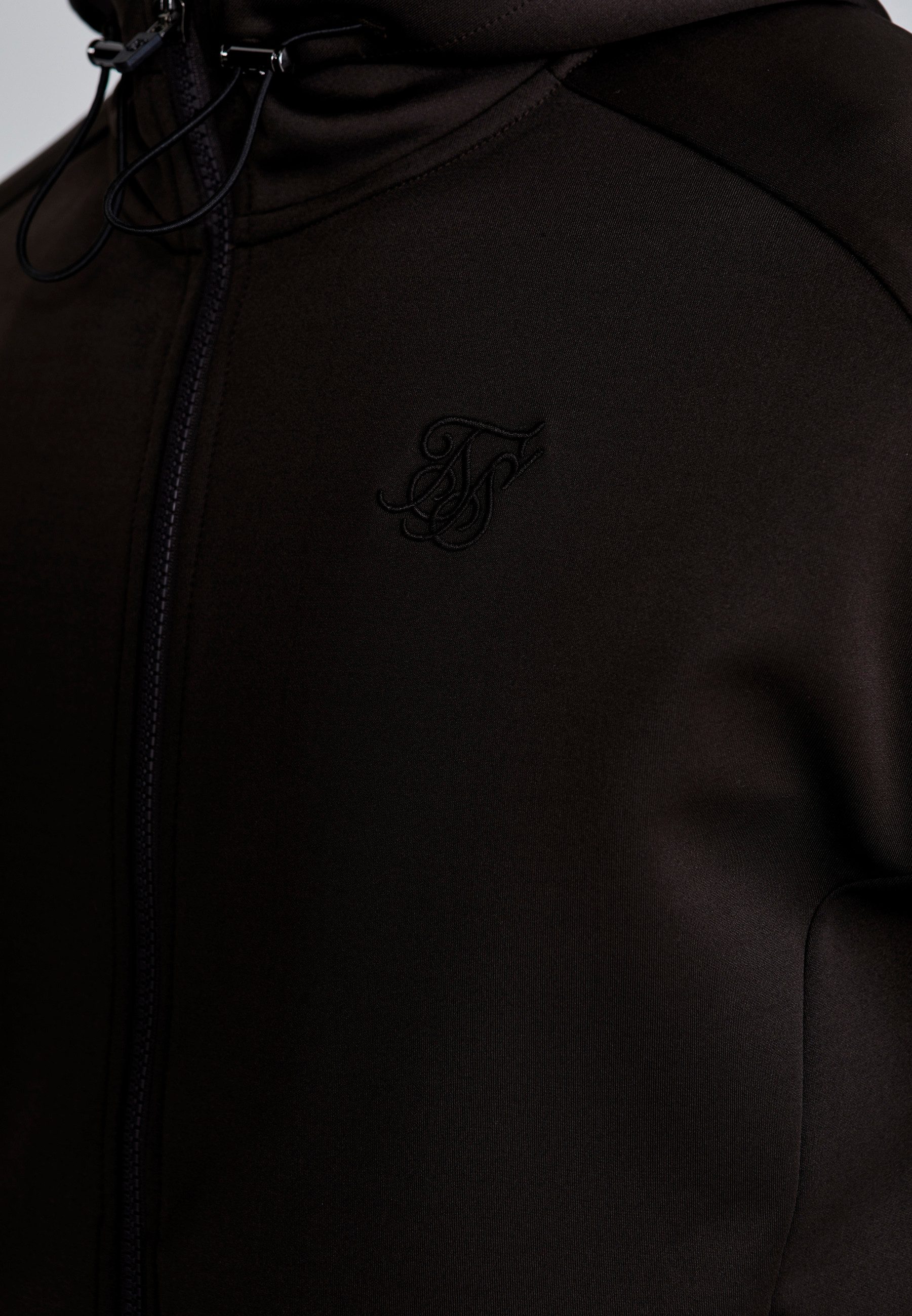Hoodie SikSilk Herren Brauner Full Zip Kapuzenpullover