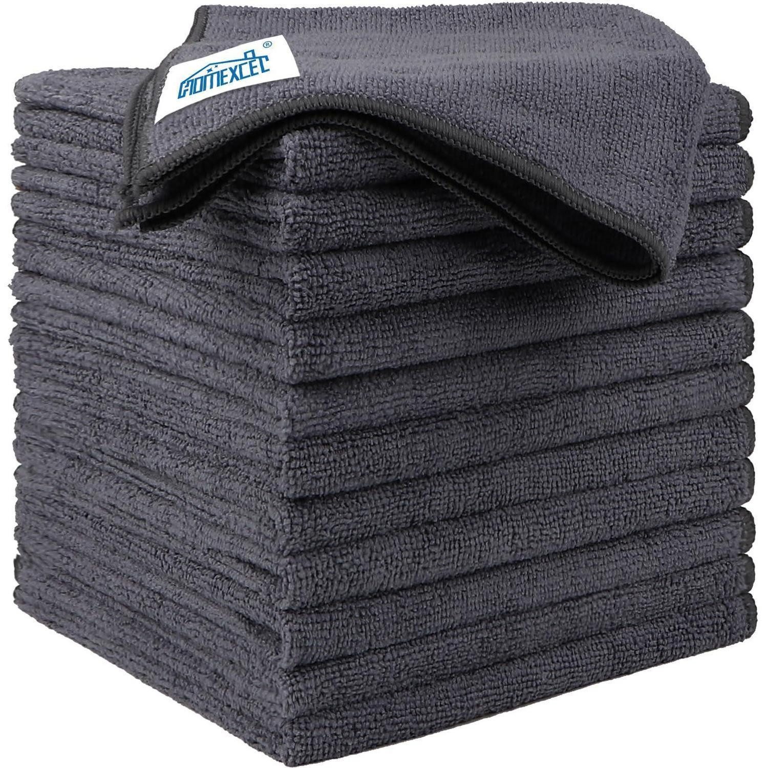 LuxusKollektion Mikrofasertücher 12er Reinigungstücher Putztücher 32x32cm Grau Mikrofasertuch