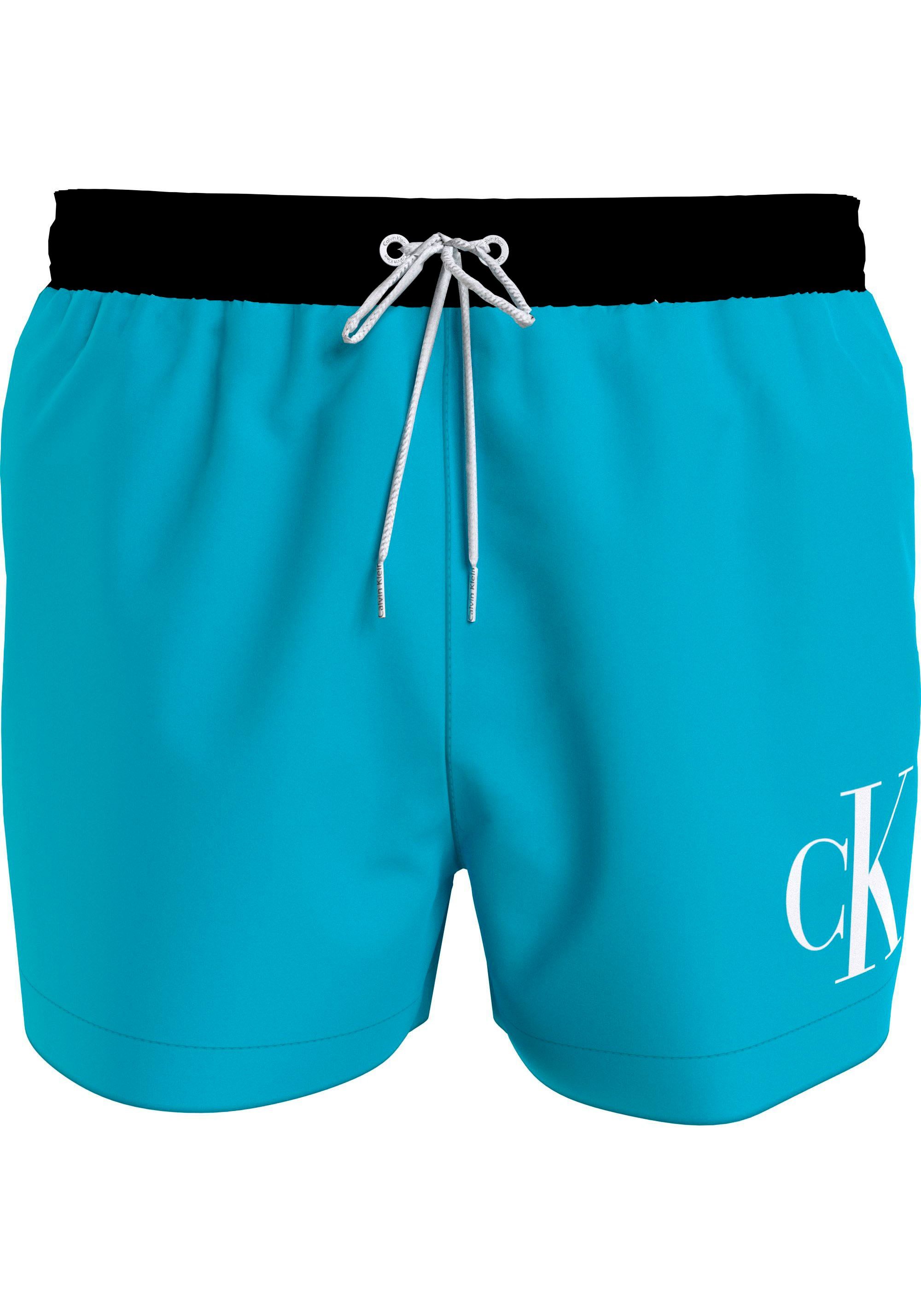 Calvin Klein Swimwear Badehose mit Logodruck blau